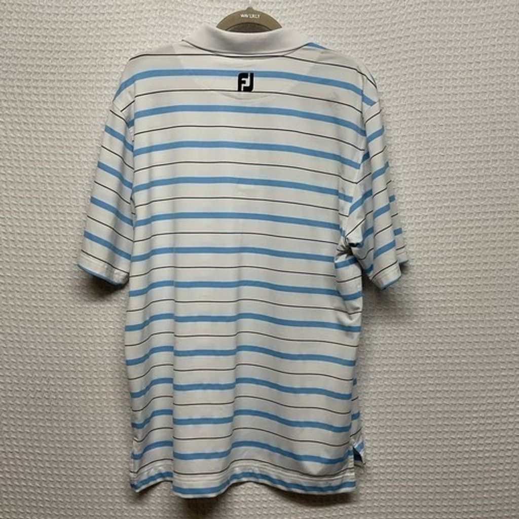 Footjoy FootJoy White/Blue Striped Performance Golf Polo Shirt Men M Size US M / EU 48-50 / 2 - 8 Thumbnail