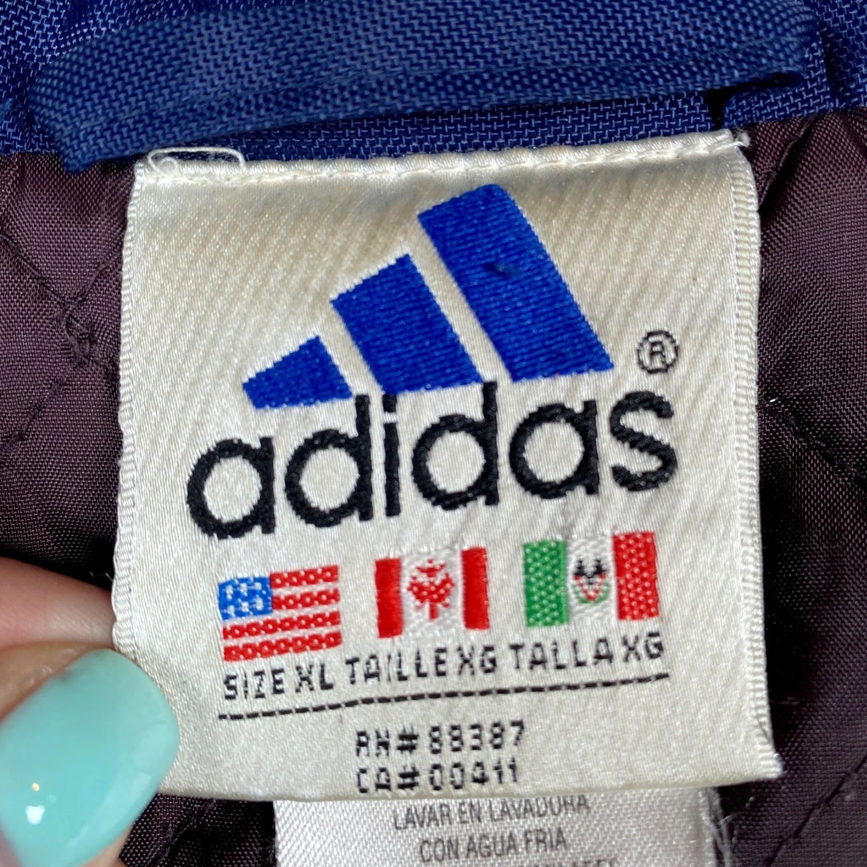 Adidas VINTAGE Adidas Mens Jacket Blue Purple Track Quilted Full Zip XL Windbreaker Size US XL / EU 56 / 4 - 6 Thumbnail