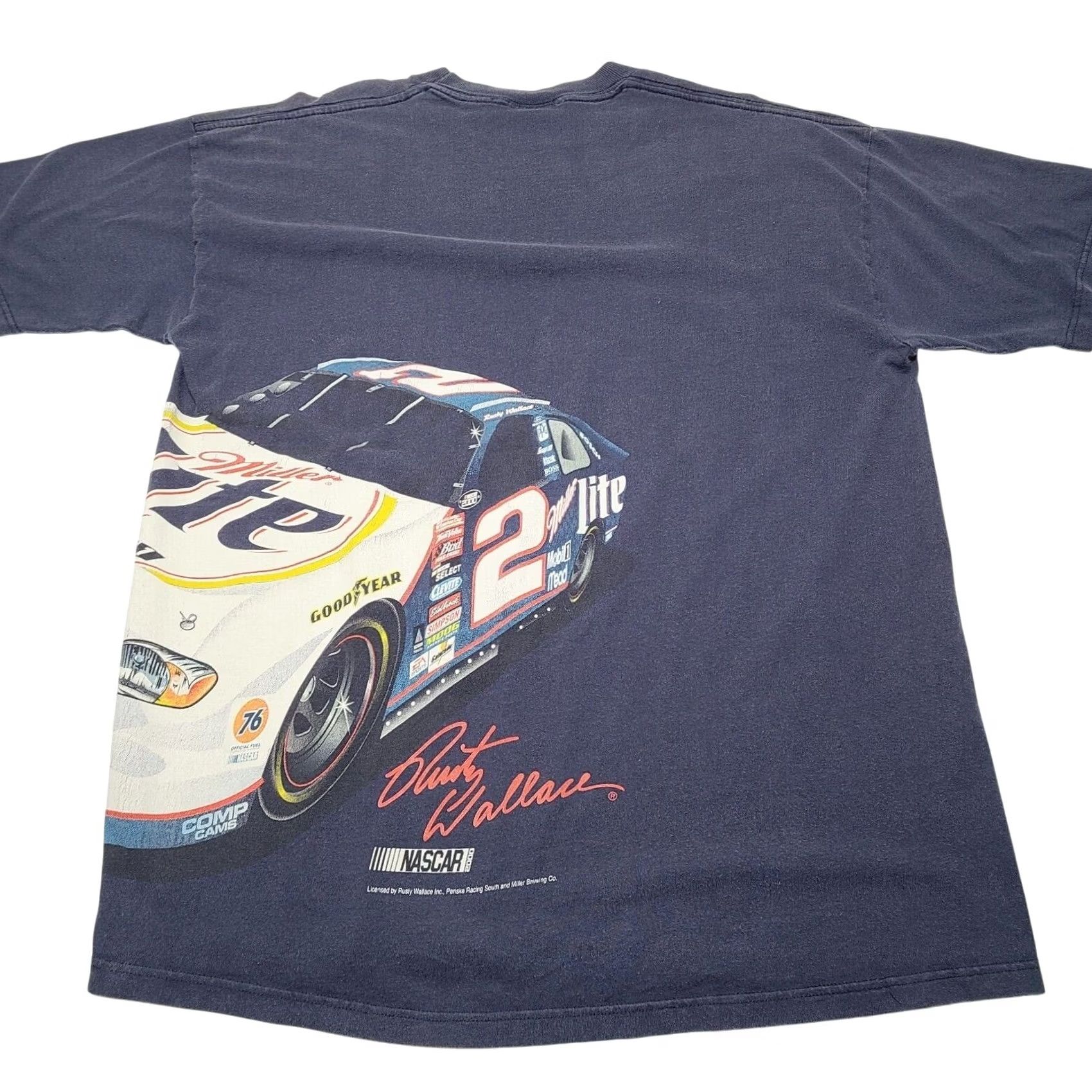 Rusty VINTAGE Rusty Wallace NASCAR Miller Penske Racing Wraparound T-Shirt Size Large 90's Size US L / EU 52-54 / 3 - 4 Thumbnail