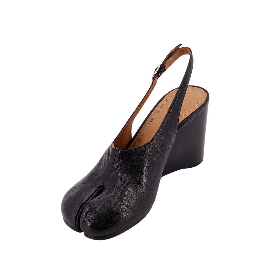 MAISON MARGIELA Tabi Black 80mm Wedge Pumps New & Authentic