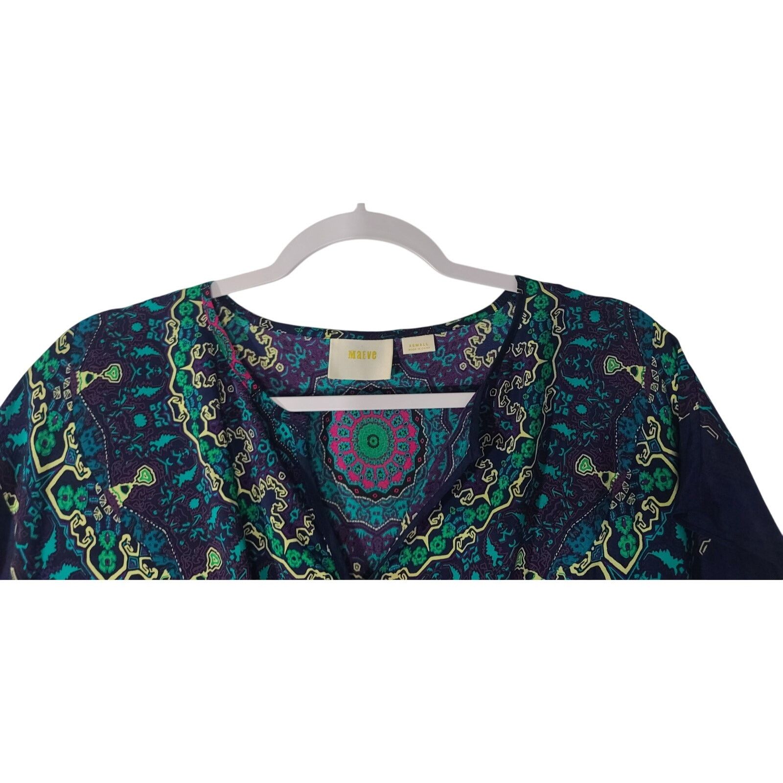 Anthropologie Anthropologie Maeve Geometric Medallion Silk Dress XS Size XS / US 0-2 / IT 36-38 - 5 Thumbnail