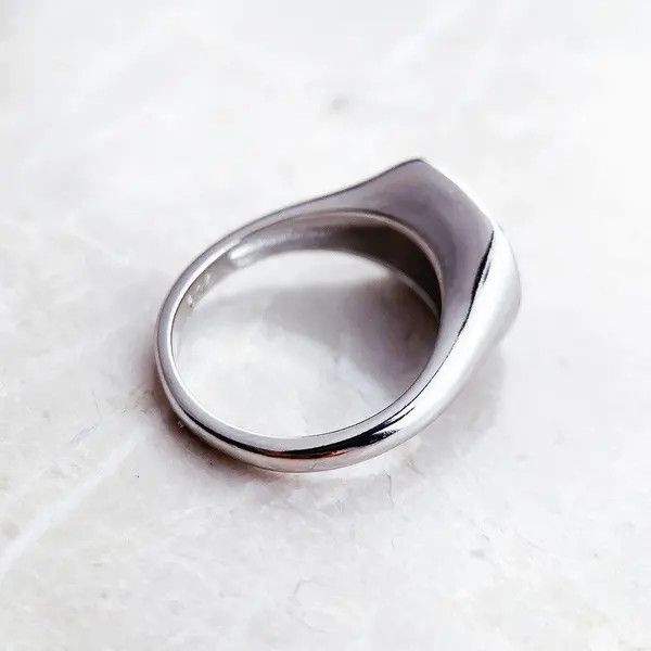 Jewelry SIZE 8 Sterling Silver Signet Ring Vintage Star Fine Size ONE SIZE - 7 Thumbnail
