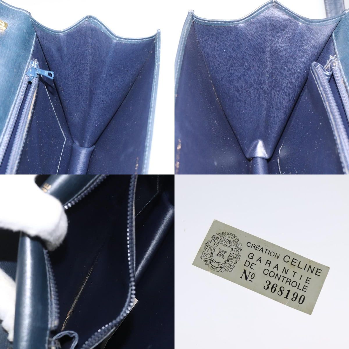 Celine CELINE Shoulder Bag Leather Navy Gold Size ONE SIZE - 12 Thumbnail