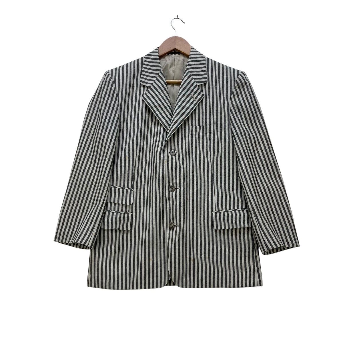 Ermenegildo Zegna 💥Vintage Ermenegildo Zegna Stripes Jacket Size US M / EU 48-50 / 2 - 1 Thumbnail