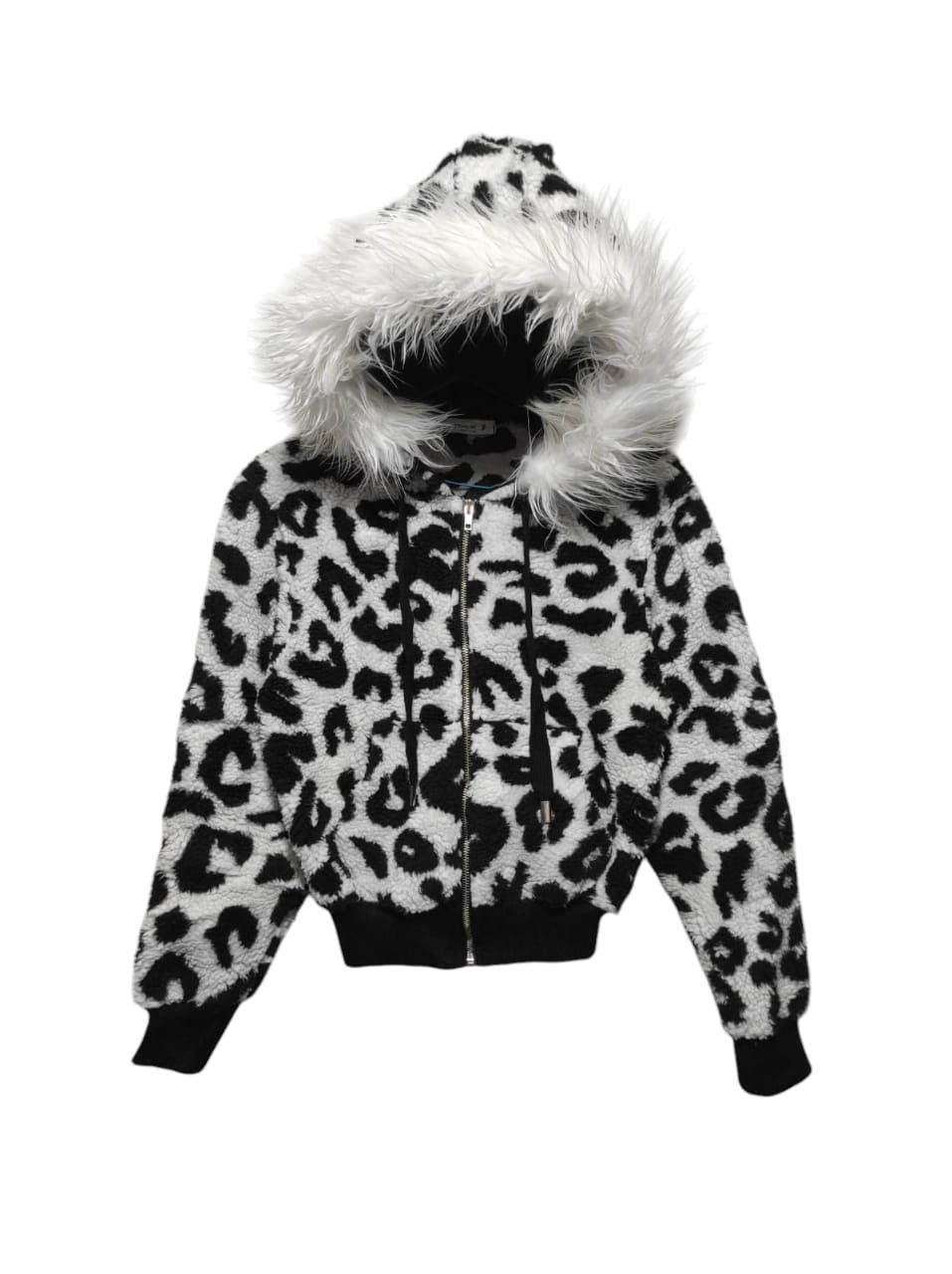 Leopard Sherpa Zip Fur Hoodie IfSixWasNine LGB style