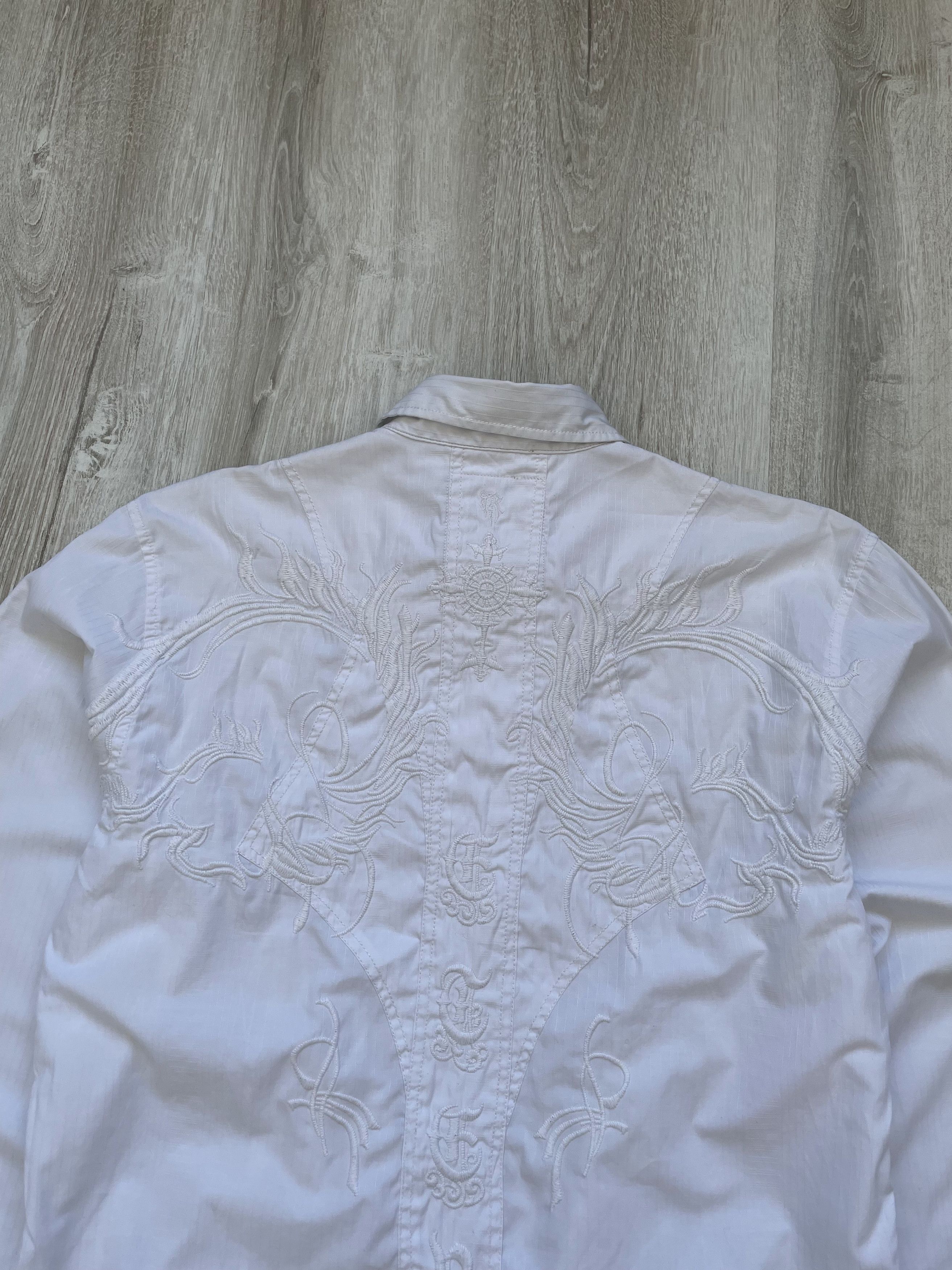 If Six Was Nine Vintage 90s Roar RAJ Dressy Tonal White Shirt Size US L / EU 52-54 / 3 - 10 Thumbnail