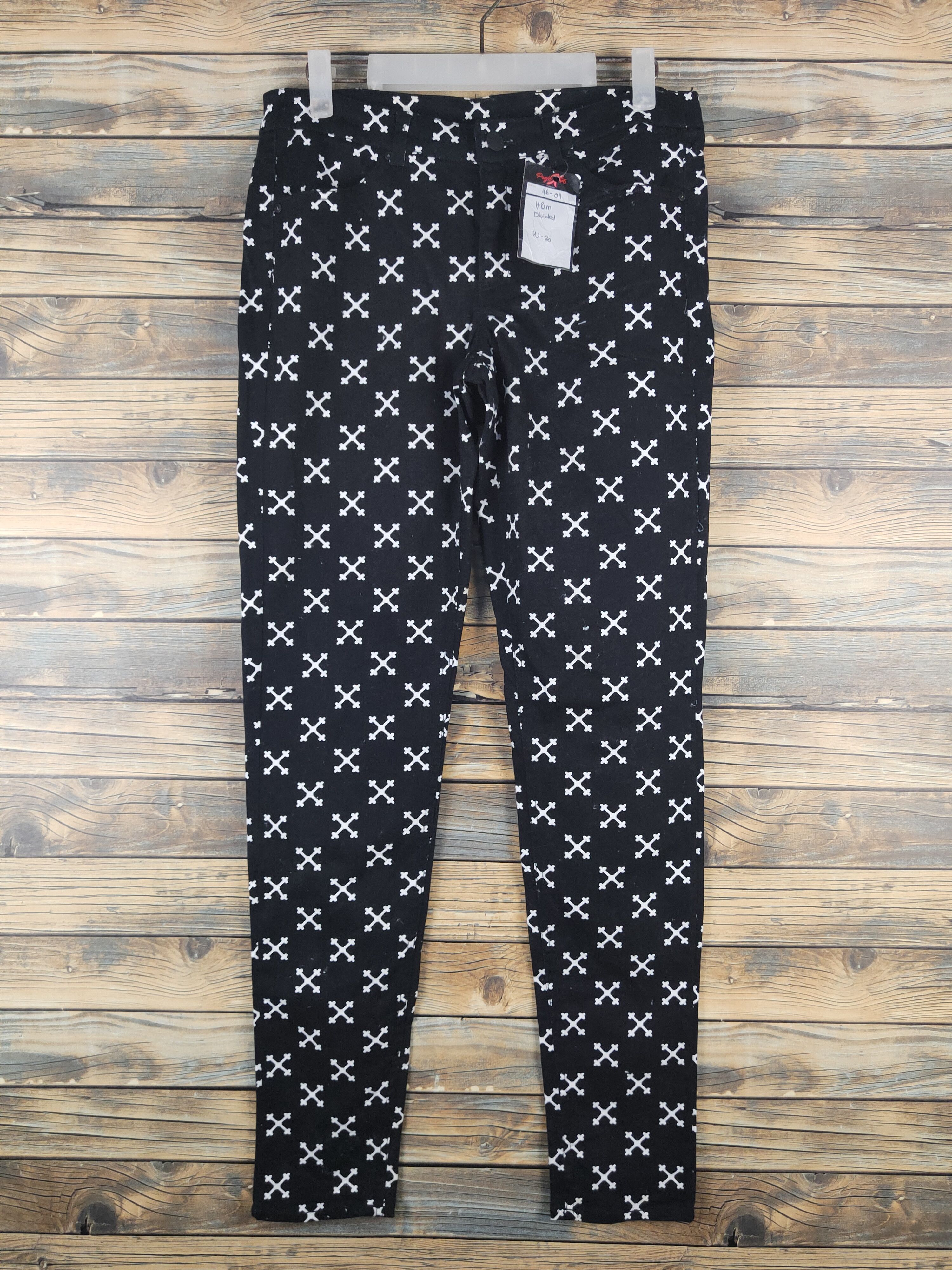 Divided DL Divided H&M Black White Multipocket Casual Pants #46-011 Size 31" - 1 Thumbnail