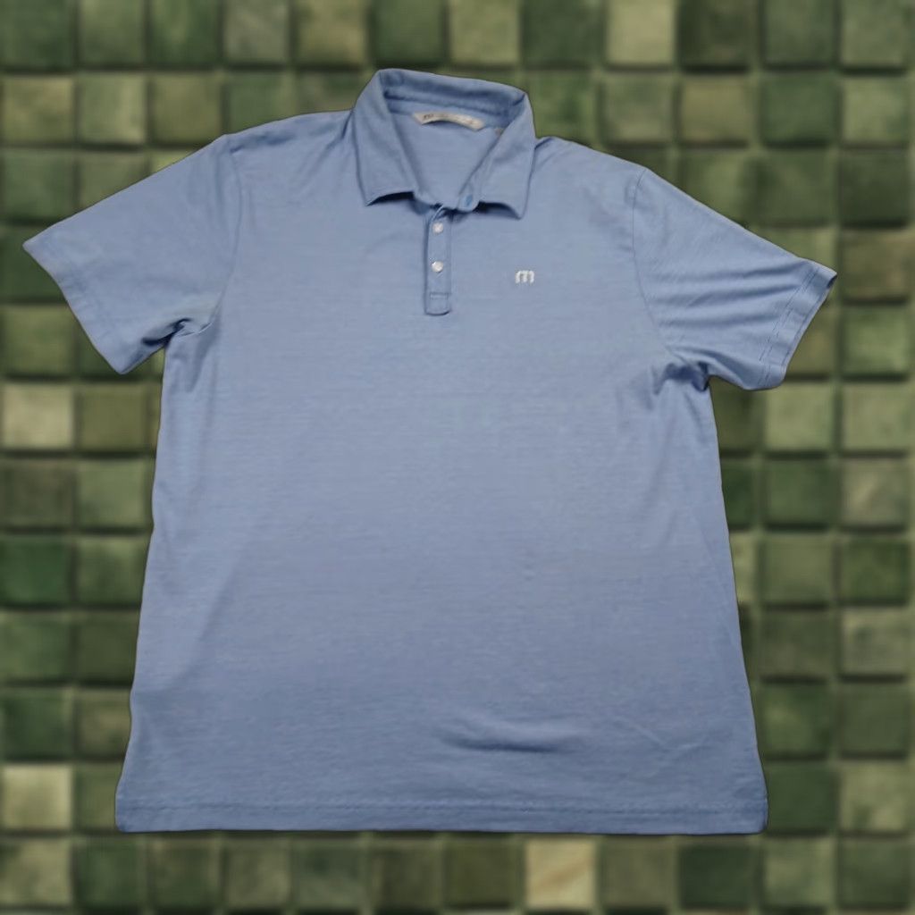 TravisMathew Travis Mathew Polo Shirt Mens XL Extra Large Blue Stretch Preppy Golf Polo Shirt Mens XL Blue Stretch Logo Embroidered Golf Shirt Men Size US XL / EU 56 / 4 - 1 Thumbnail