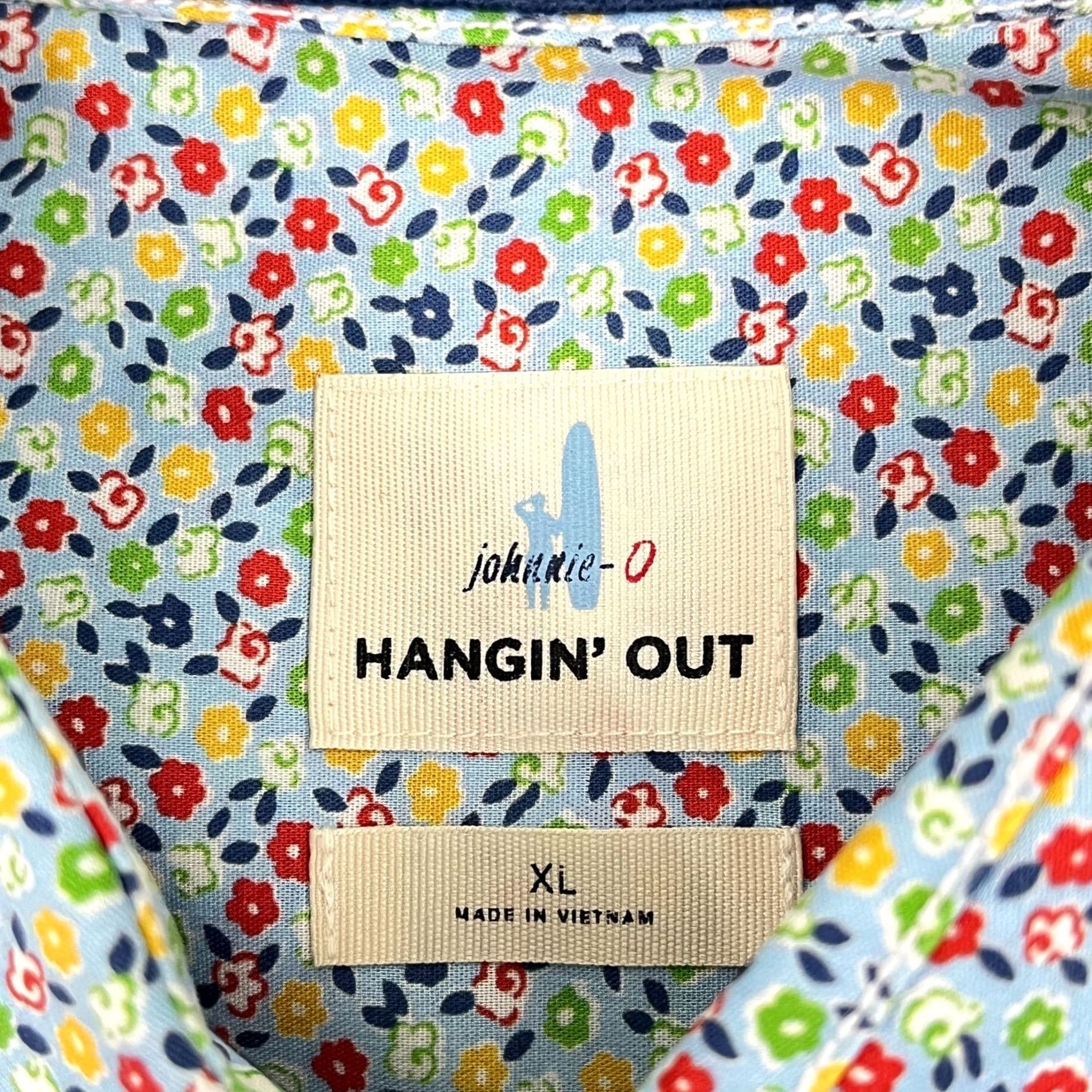 johnnie-O VINTAGE Johnnie O Hangin' Out Shirt Mens 2XL Blue Micro Floral Hawaiian Button Up Preppy Size US XXL / EU 58 / 5 - 4 Thumbnail