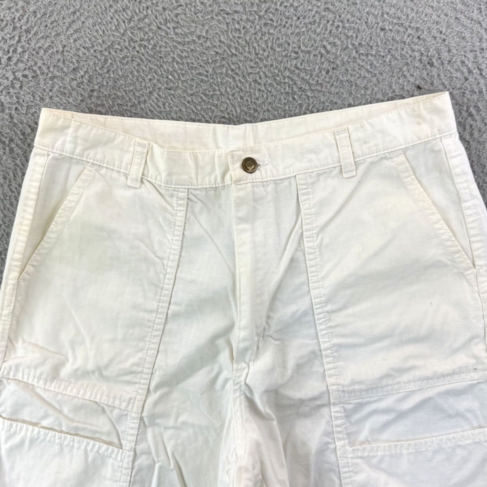 Ocean Pacific VINTAGE Ocean Pacific Shorts Mens 34 White Beach 80s Khaki Surf Skate Outdoor 9" Pants Chino Pockets 5-Pocket Design Cotton White 80s Mens Size US 34 / EU 50 - 4 Thumbnail