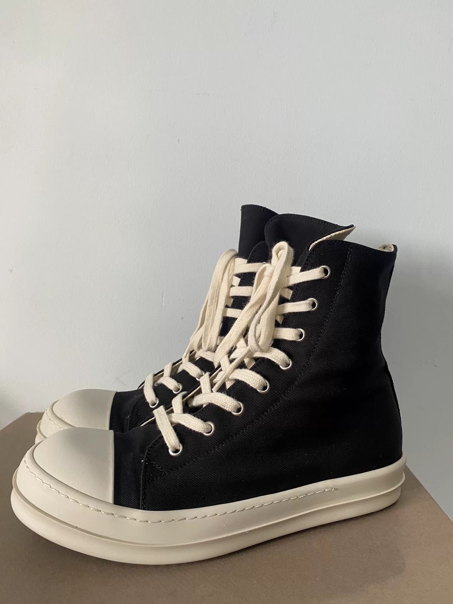 Rick Owens rick owens high-top canvas sneakers size 39.5 Size US 7.5 / EU 40-41 - 1 Thumbnail