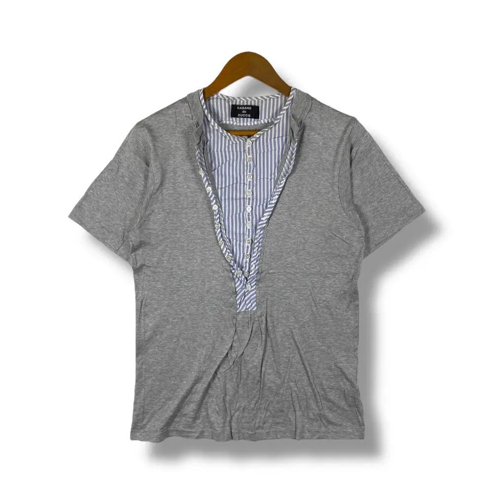 CABANE de ZUCCa CABANE DE ZUCCA Double Layer Button Tee Shirt Medium Size Size M / US 6-8 / IT 42-44 - 1 Thumbnail