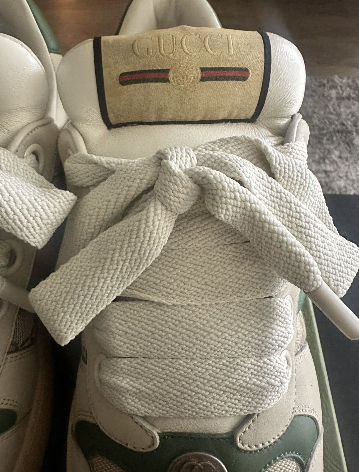Gucci Gucci Mens Leather Screener Sneakers Size US 11.5 / EU 44-45 - 3 Thumbnail