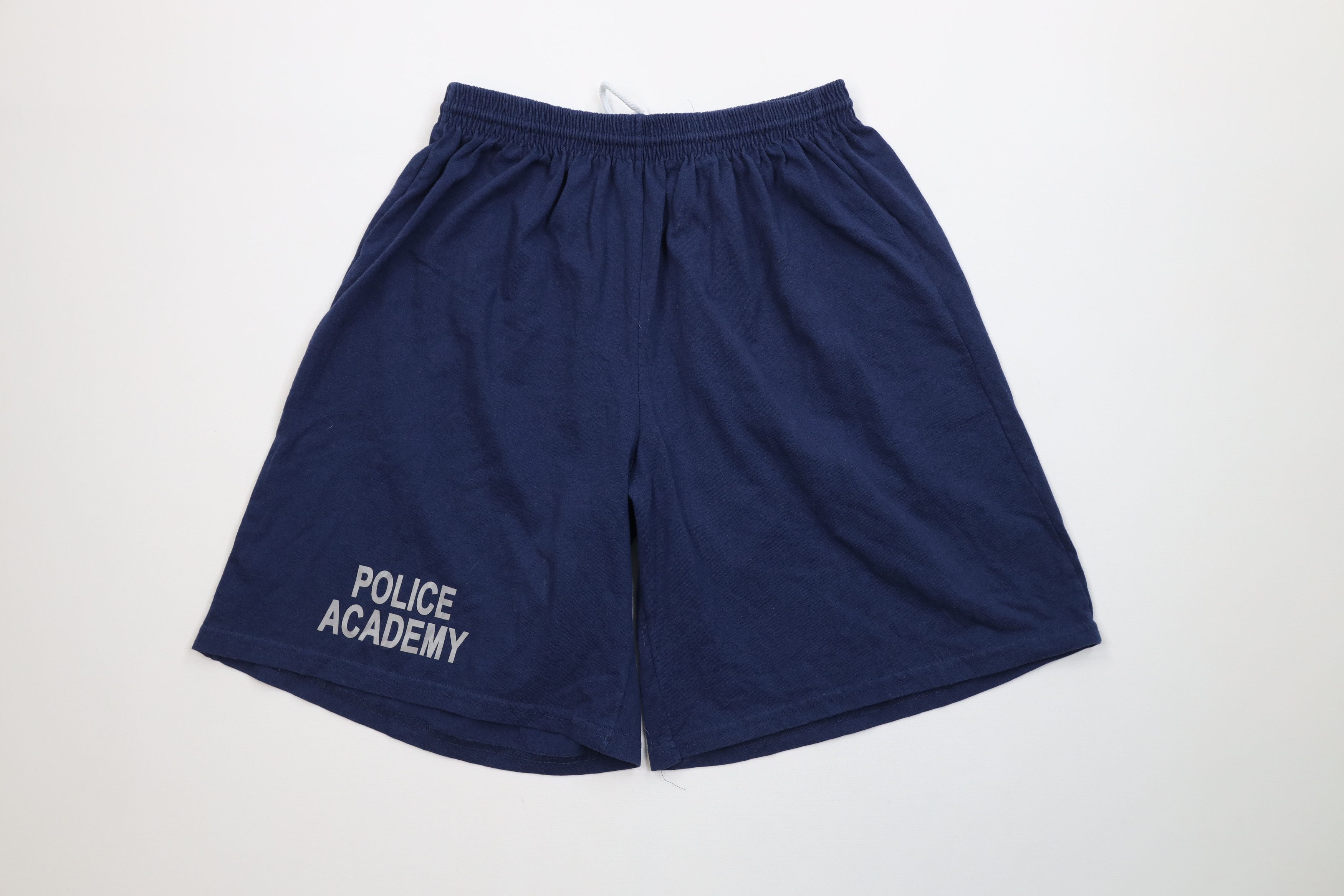 Vintage Vintage 90s Y2K Above Knee Police Academy Shorts Blue Size US 34 / EU 50 - 1 Thumbnail
