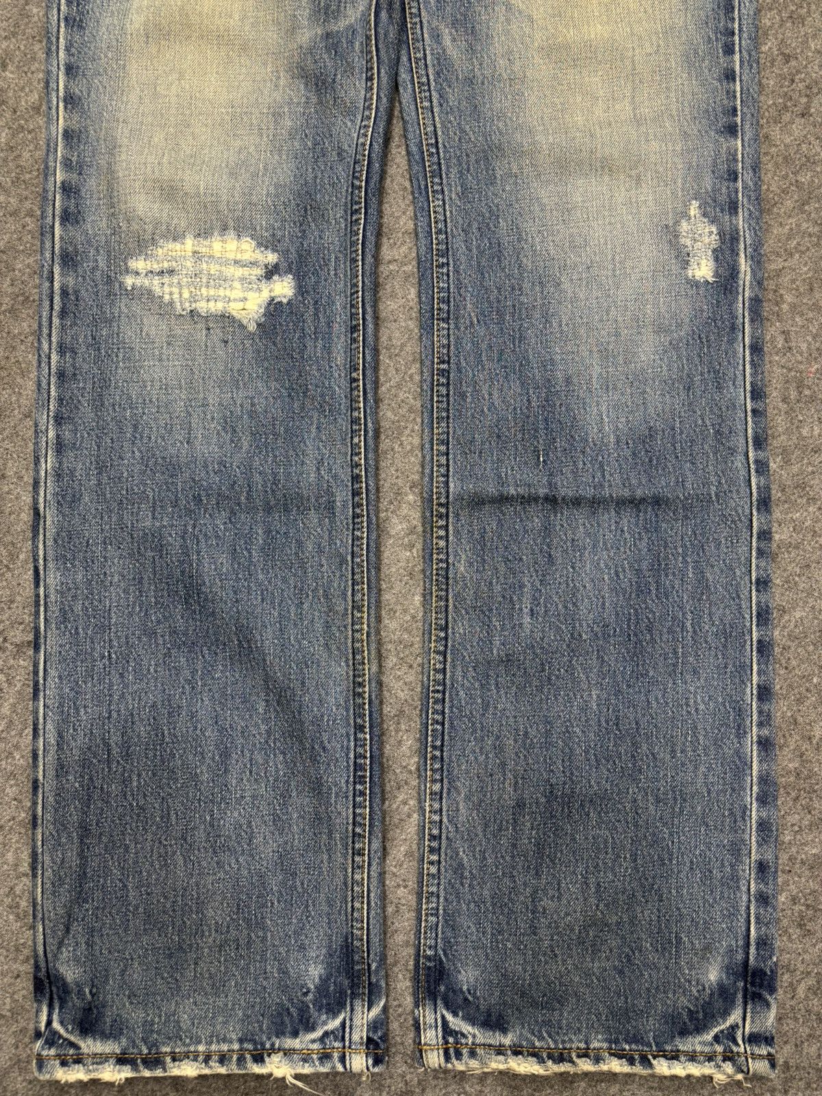 Japanese Brand 💥Vintage LOUNGE LIZARD Japan Crash Distressed Denim F679 Size US 33 - 7 Thumbnail