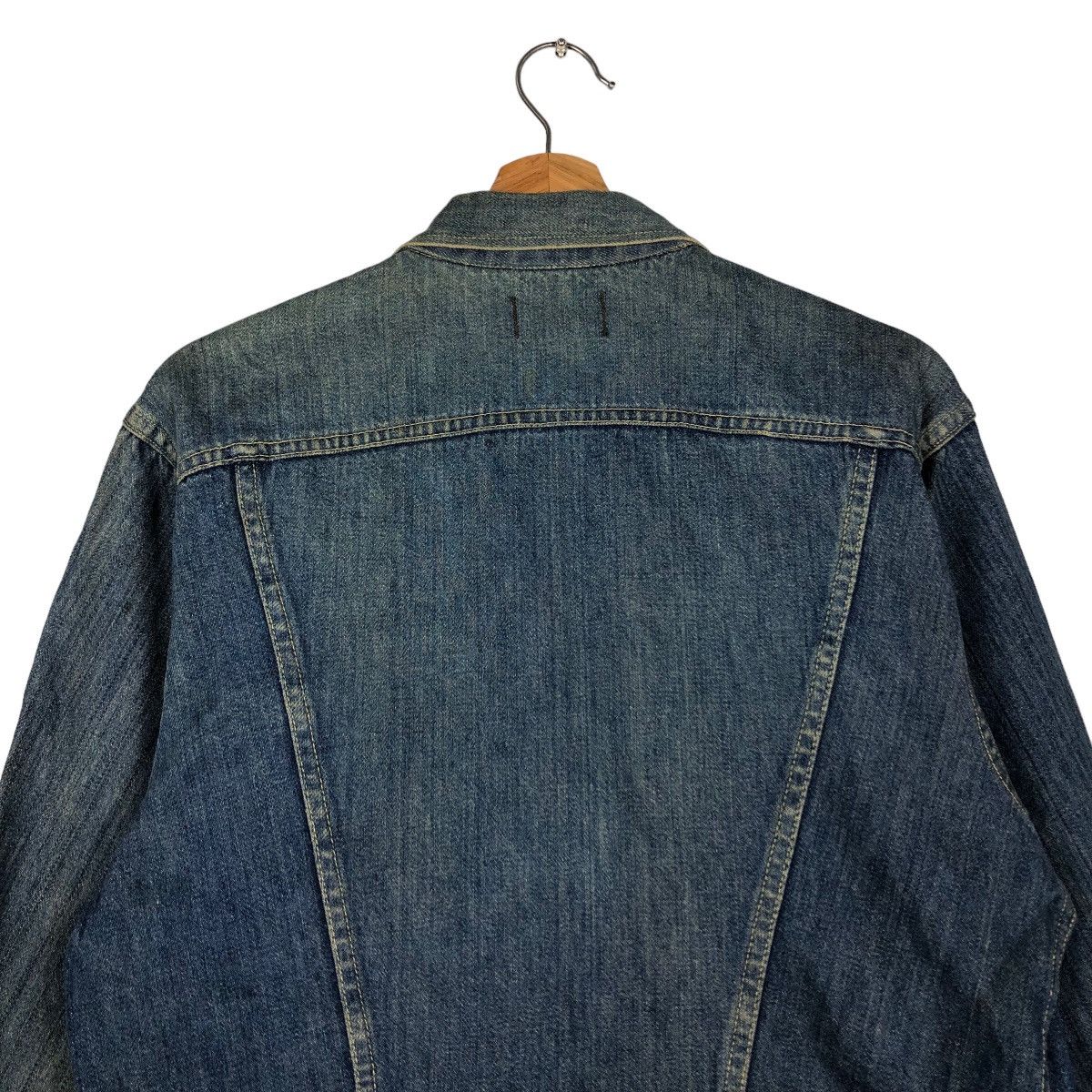 Japanese Brand 🔥Vintage Biker Denim Trucker Jacket Made Well Union Made Size US M / EU 48-50 / 2 - 9 Thumbnail