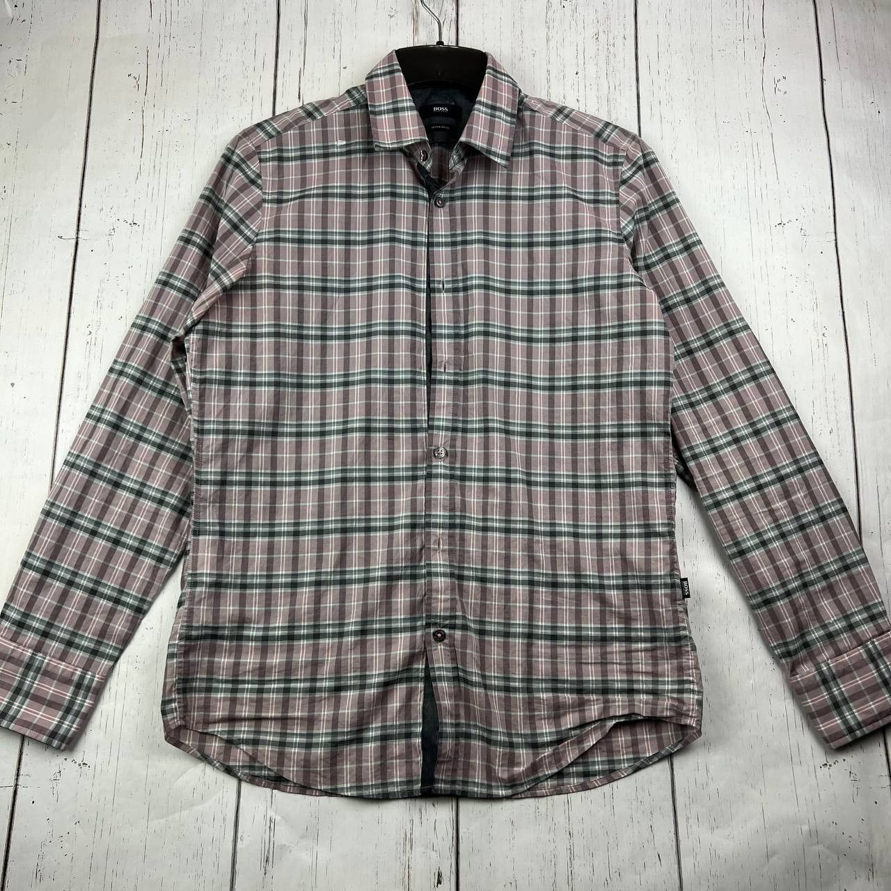 Hugo Boss BOSS Hugo Boss Medium Regular Fit Plaid Shirt Men Size US M / EU 48-50 / 2 - 1 Thumbnail