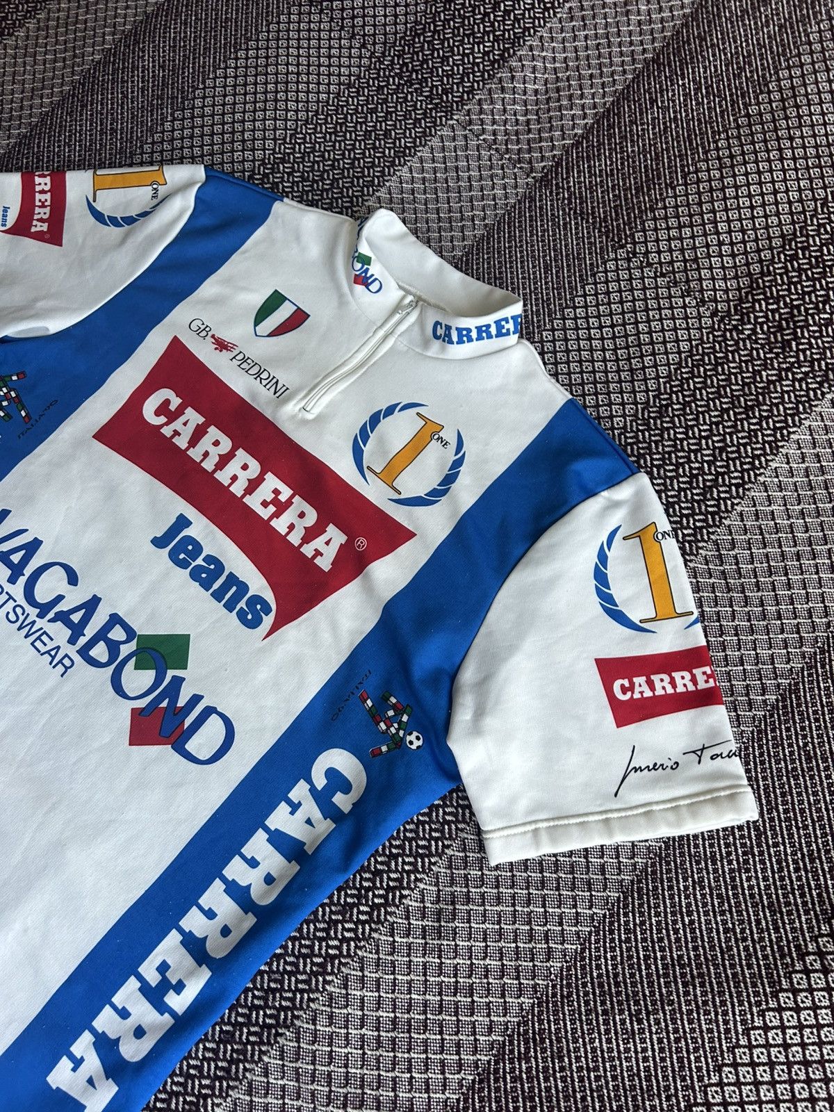 Carrera CARRERA JEANS VINTAGE 90s CYCLING SHIRT BIKE JERSEY SIZE L Size US L / EU 52-54 / 3 - 5 Thumbnail