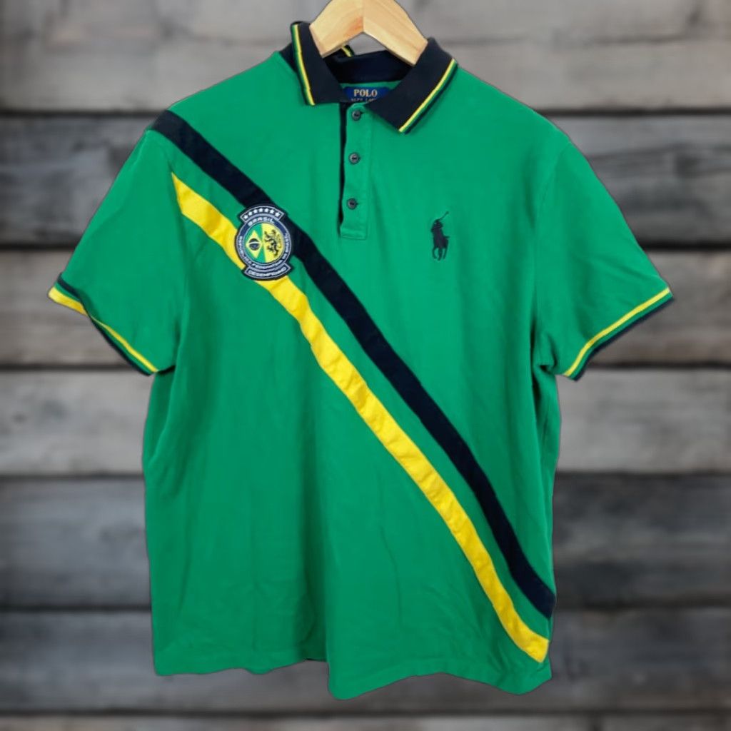 Polo Ralph Lauren Polo Ralph Lauren Shirt Men's 2XL Green Yellow Custom Slim Fit Brazil Size US XXL / EU 58 / 5 - 1 Thumbnail