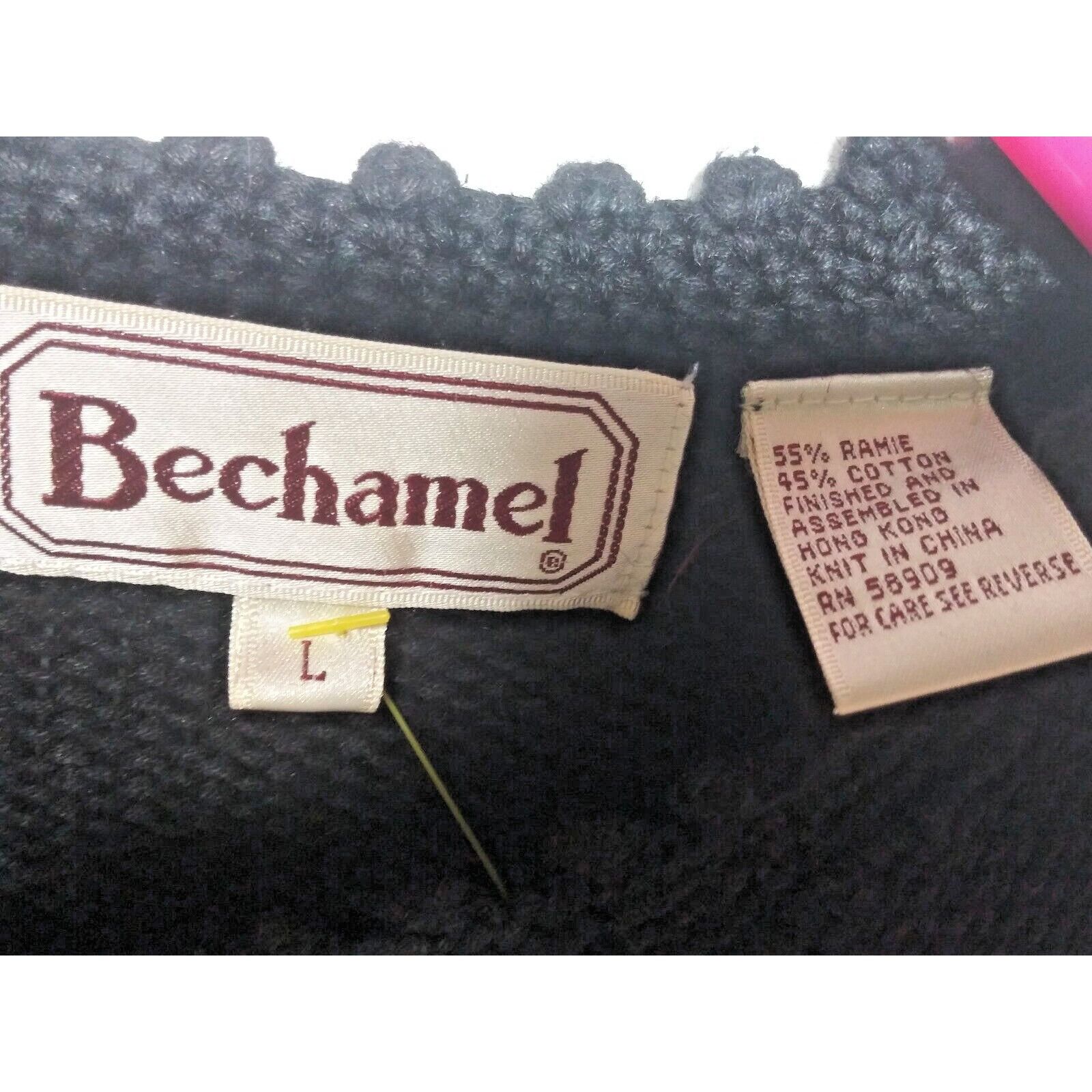 Designer Vintage Bechamel Sweater Womens Sz L Christmas Cardigan Blac Size L / US 10 / IT 46 - 11 Thumbnail