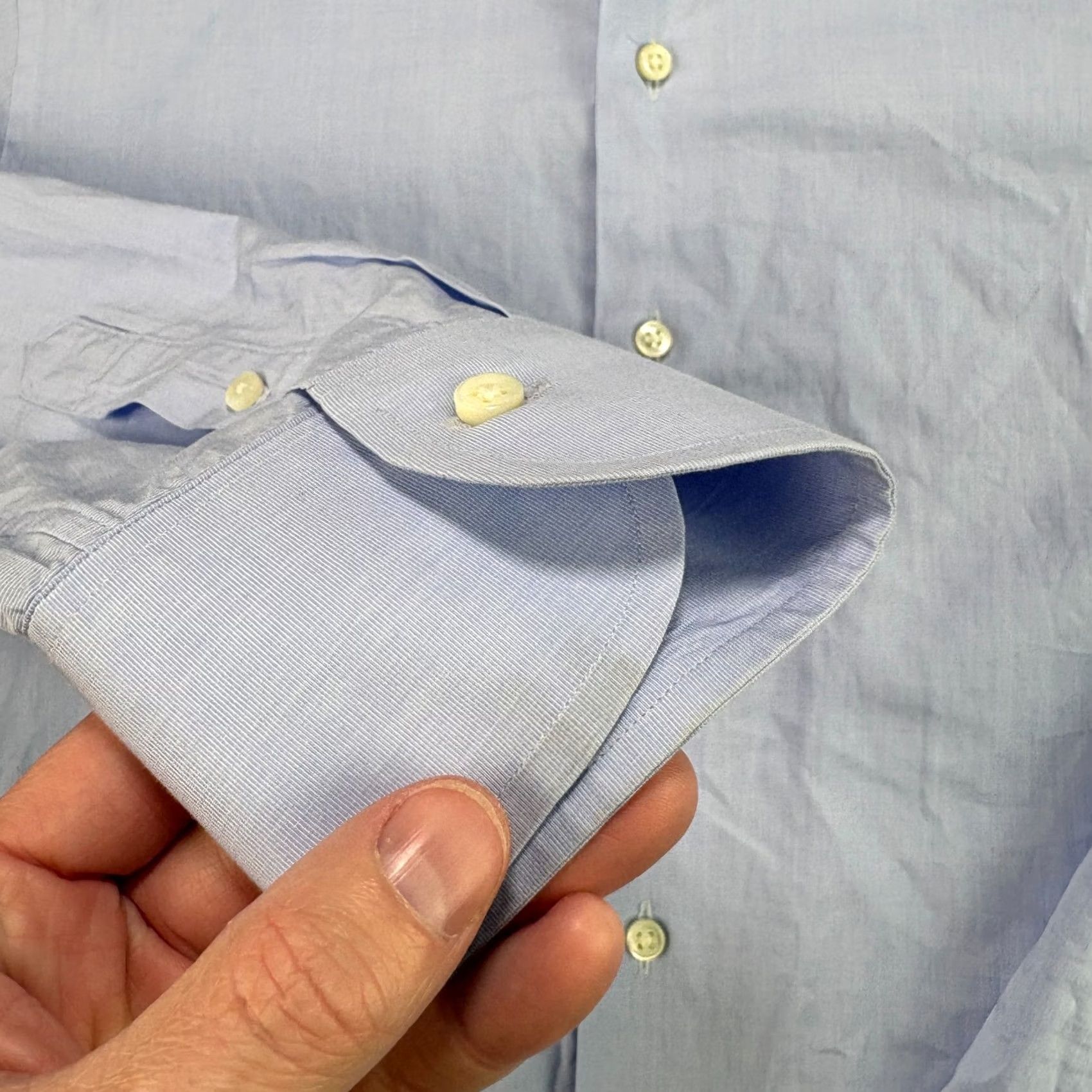 Sid Mashburn Sid Mashburn Shirt Mens Medium Blue Long Sleeve Button Up Formal Casual Shirts Size 40R - 3 Thumbnail
