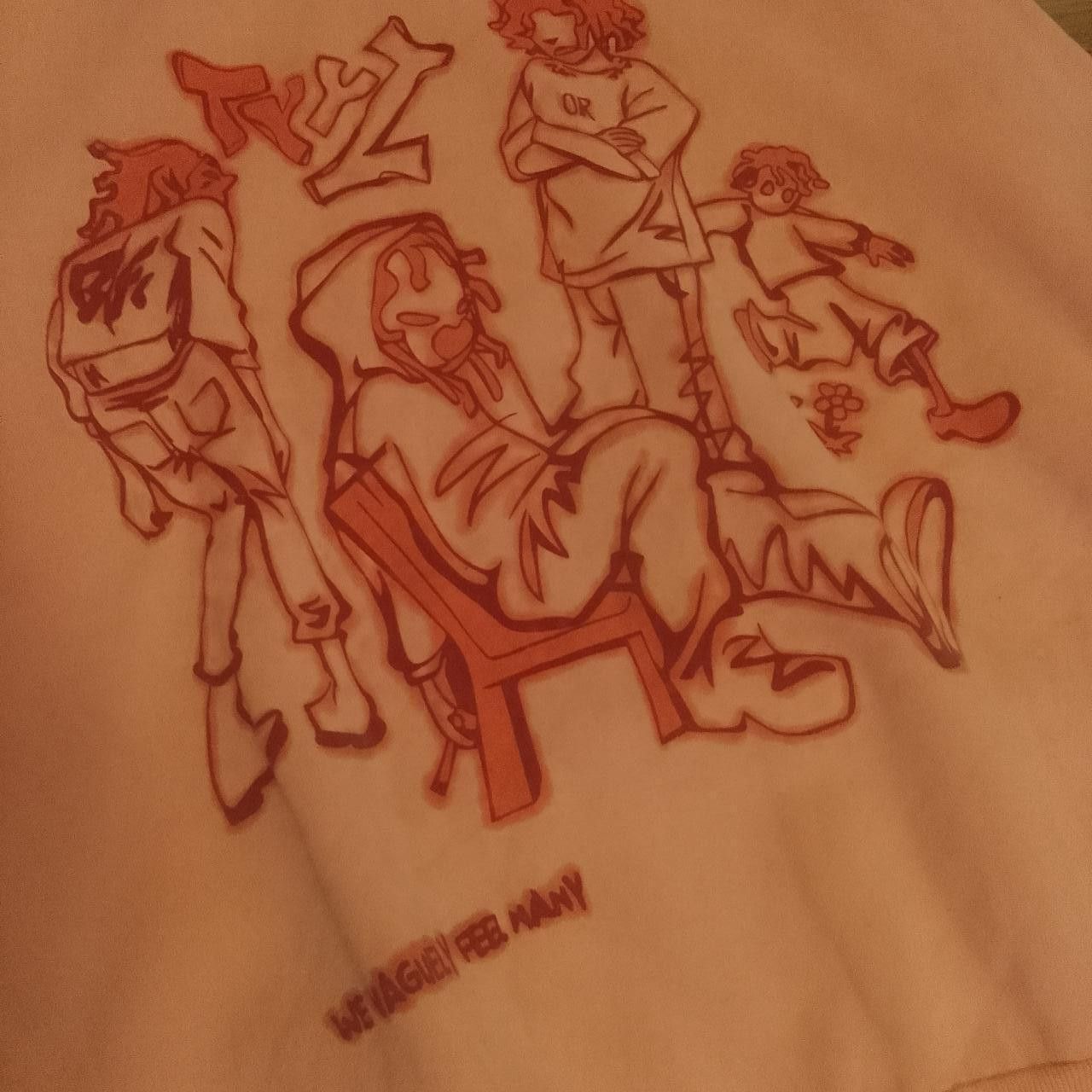 Other Baggy Pink Y2k Graffiti Hoodie Unisex Size L / US 10 / IT 46 - 4 Thumbnail