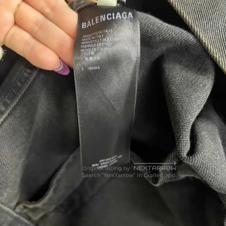 Balenciaga Balenciaga Black Spray Paint Effect Logo Denim Jacket Size US S / EU 44-46 / 1 - 4 Thumbnail