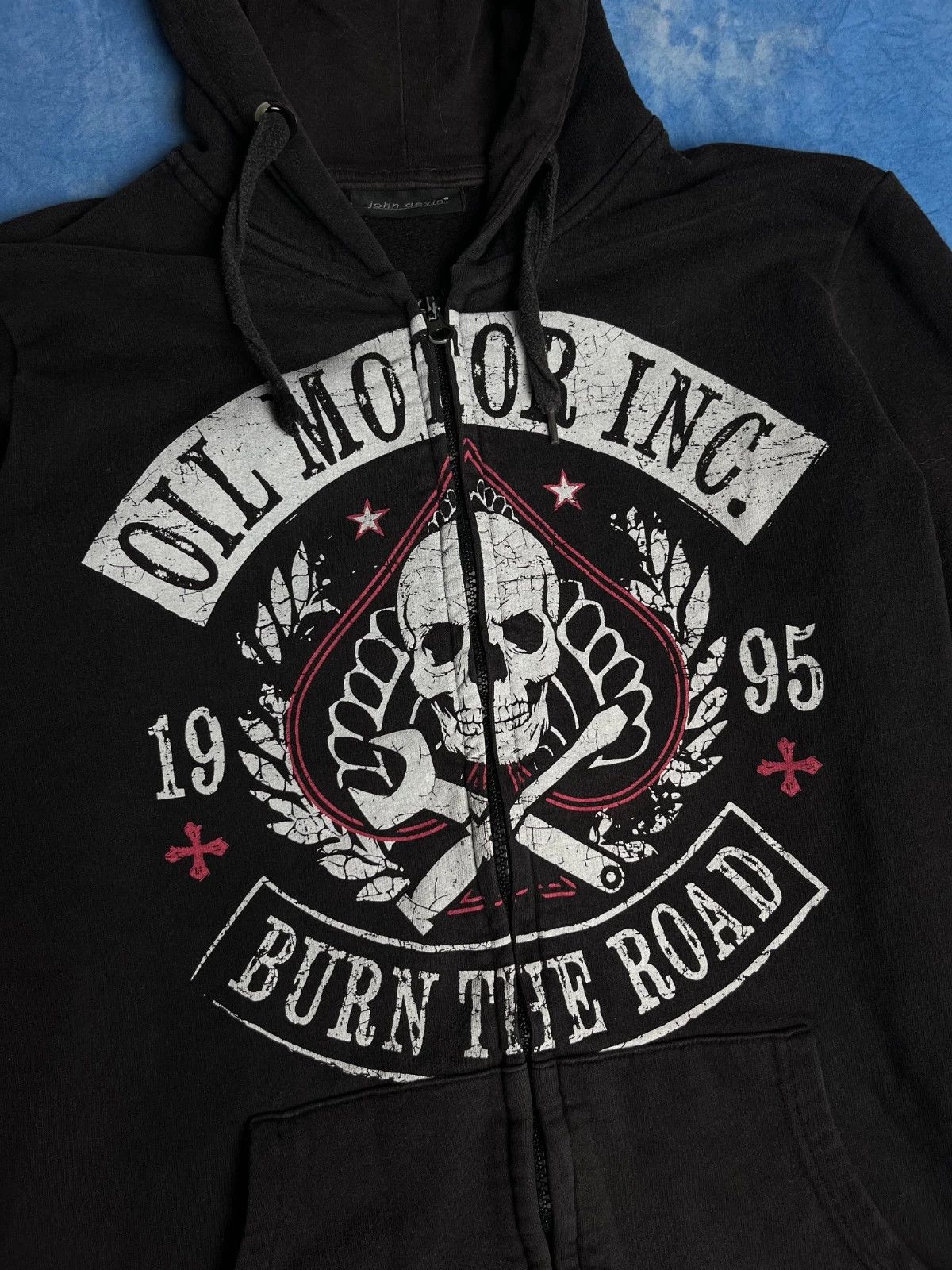 Other Vintage 00s John Devin Old Motor Inc Burn To Road Japan Size US M / EU 48-50 / 2 - 2 Thumbnail