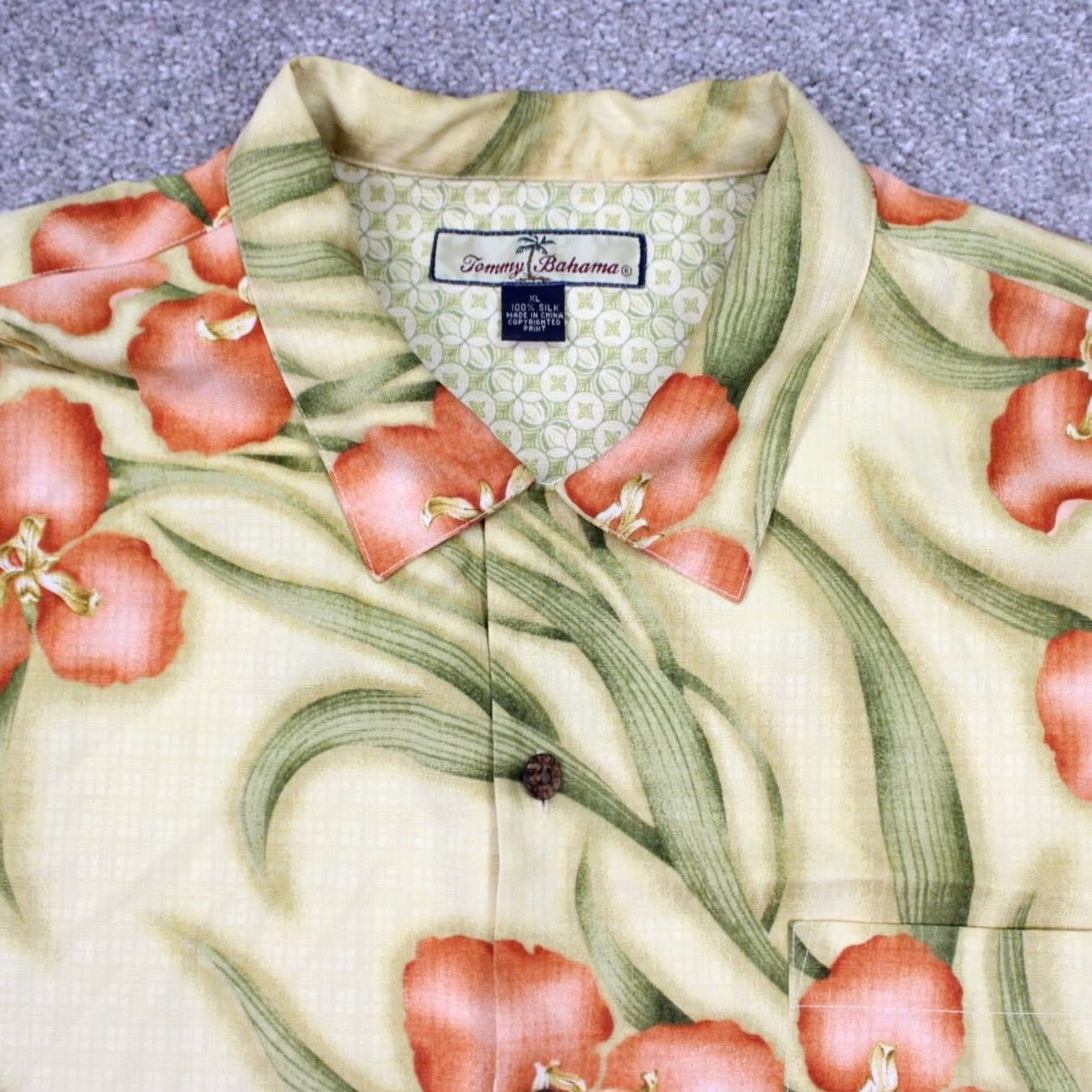 Tommy Bahama Tommy Bahama Camp Shirt Adult XL Yellow Floral Silk S/S Button Up Shirt Size US XL / EU 56 / 4 - 5 Thumbnail