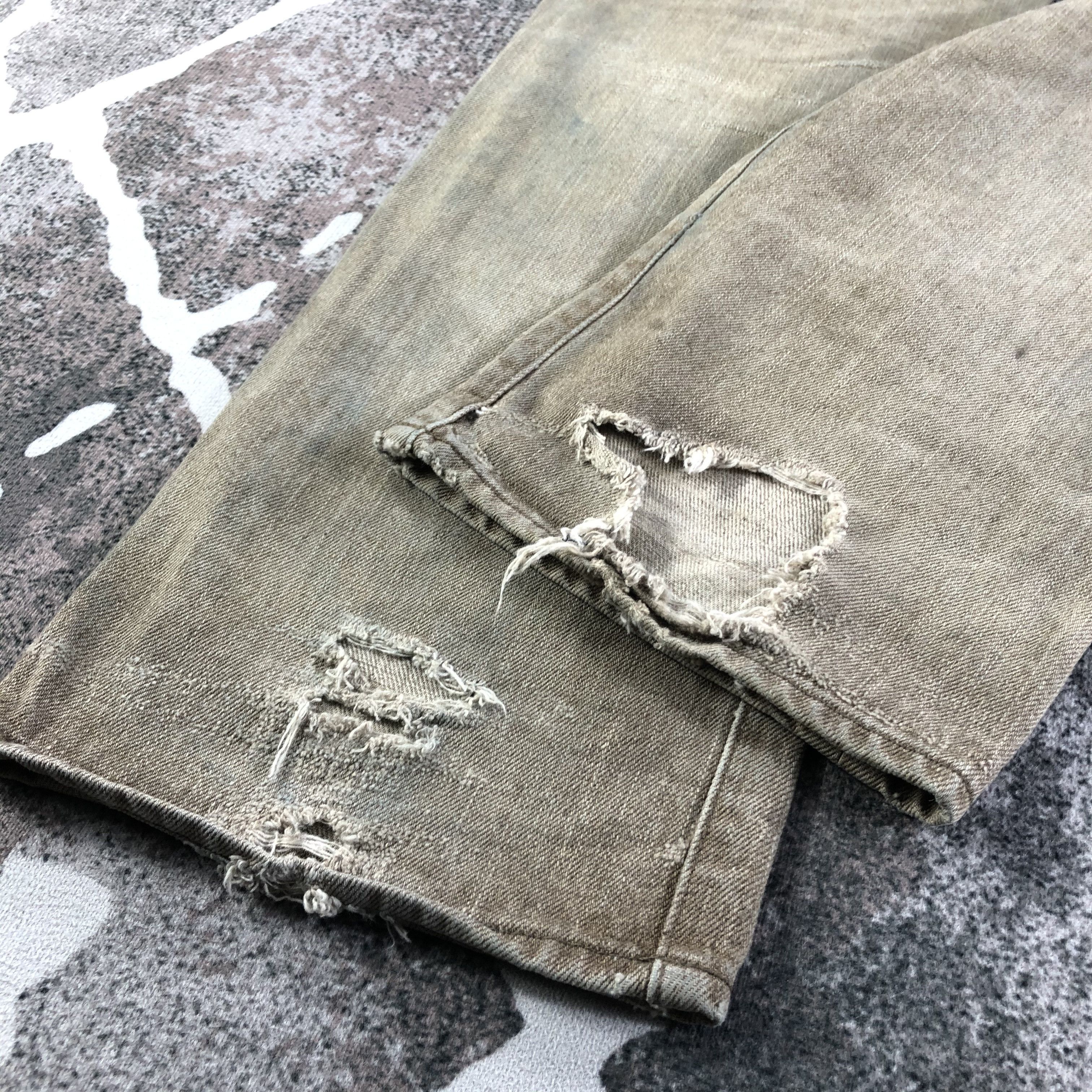 Japanese Brand Vintage Bobson Distressed Jeans Earth Tone Denim KJ2524 Size US 30 / EU 46 - 6 Thumbnail