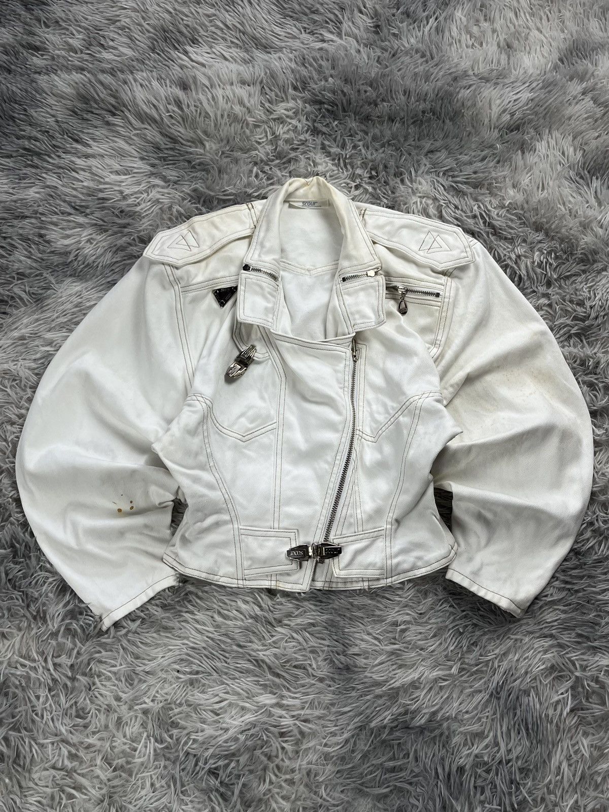 Japanese Brand Vintage Scour Crop Denim Jacket Size M / US 6-8 / IT 42-44 - 1 Thumbnail