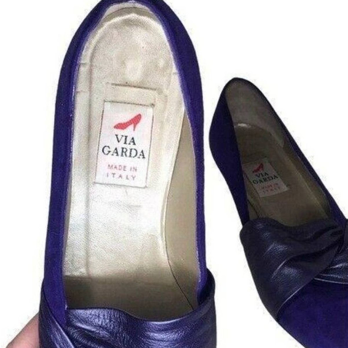 Other Via Garda Purple Leather Slip-On Loafers Made in Italy 7 Size US 7 / IT 37 - 3 Thumbnail