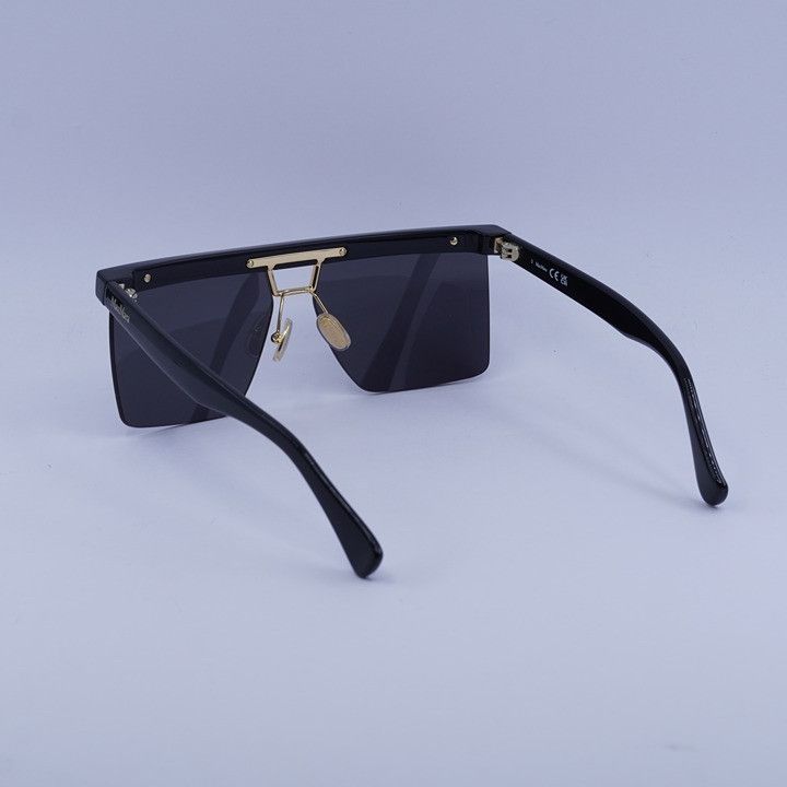 Max Mara Max Mara MM0072 01A Sunglasses Shiny Black Square Frame Size ONE SIZE - 10 Thumbnail