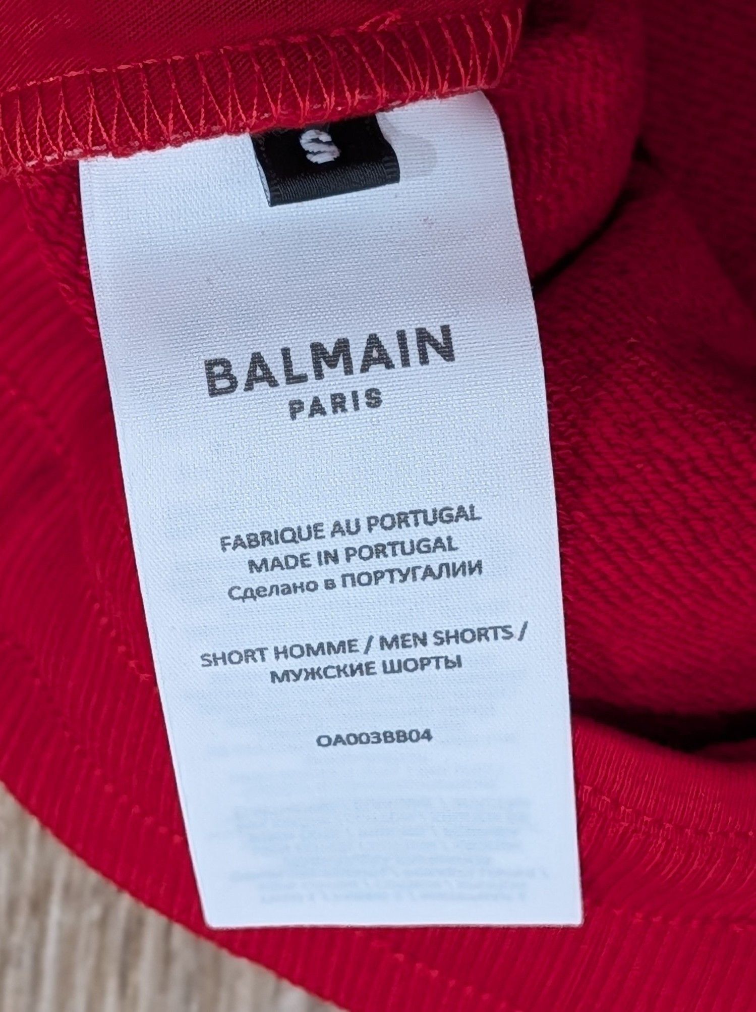 Balmain Balmain Cotton Flocked Logo Sweat Shorts Red Small Size US 30 / EU 46 - 6 Thumbnail