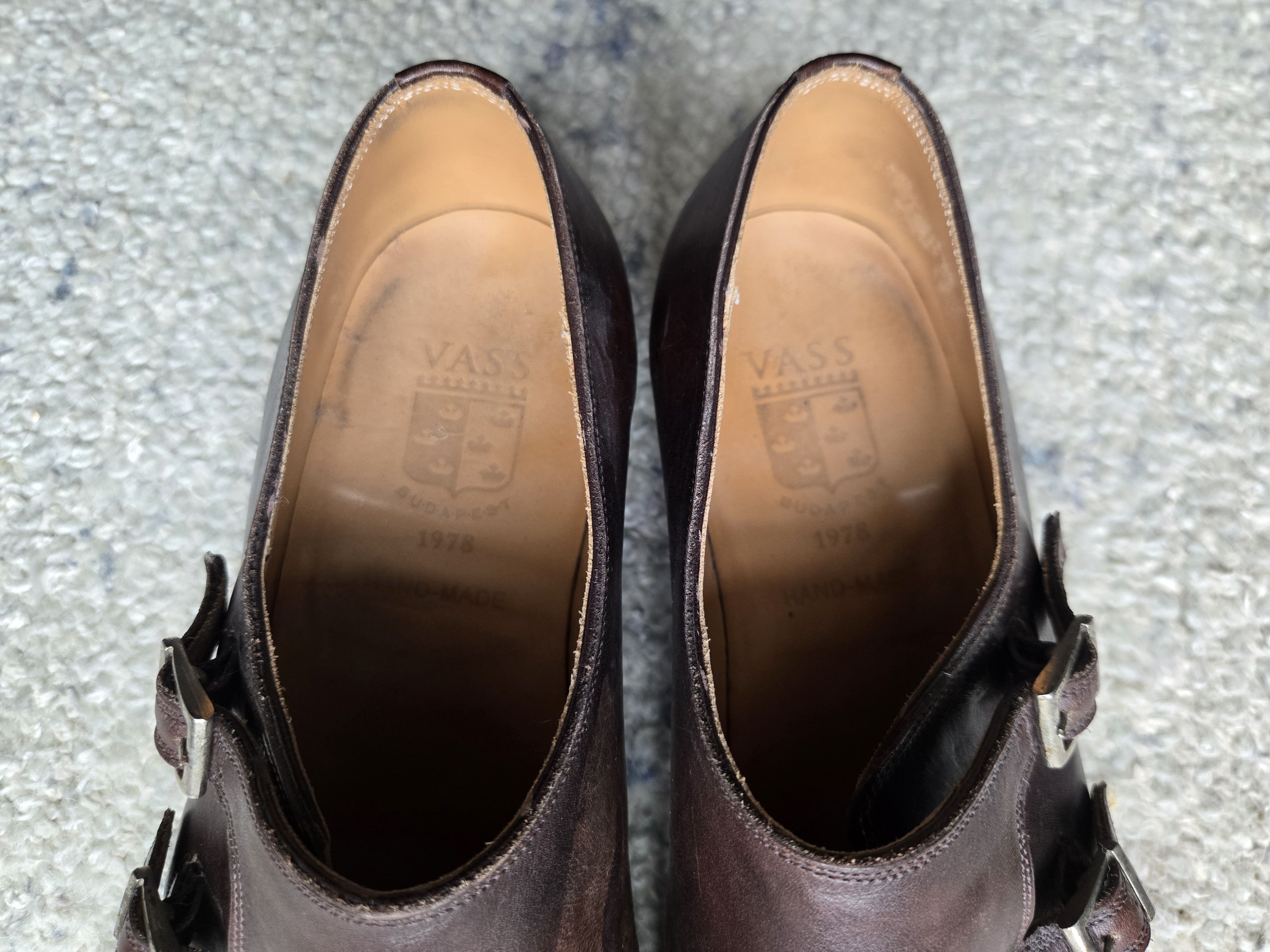 Vass Vass Burgundy Museum Calf Double Monkstrap Shoes Size US 10 / EU 43 - 3 Thumbnail
