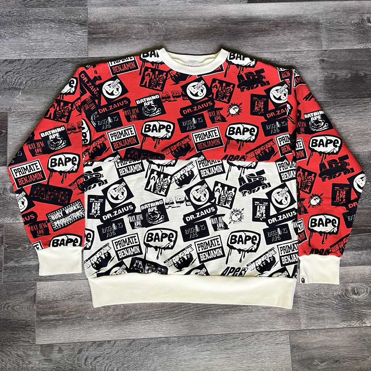 Bape Rare OG A Bathing Ape Bape Dr Zaius All Over Print Crewneck Size US XL / EU 56 / 4 - 1 Thumbnail