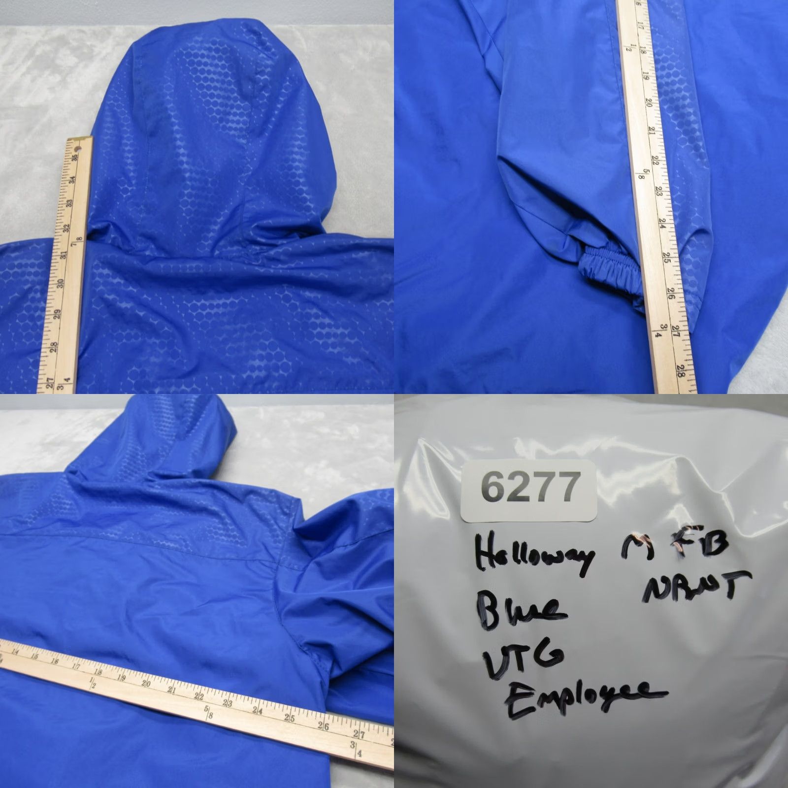 Holloway VINTAGE Holloway Jacket Mens XL Blue Full Zip Hood Windbreaker Geometric 80s 90s Outdoors Mens Size US XL / EU 56 / 4 - 10 Thumbnail
