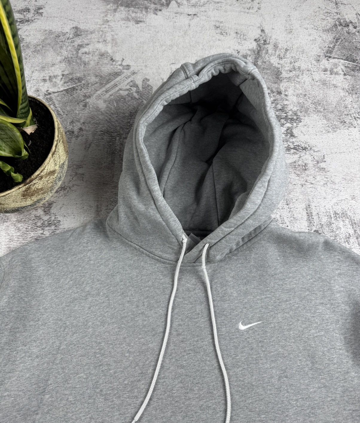Nike Nike Swoosh Gray Basic Blank Dense Hoodie Pullover Sweatshirt Size US L / EU 52-54 / 3 - 6 Thumbnail