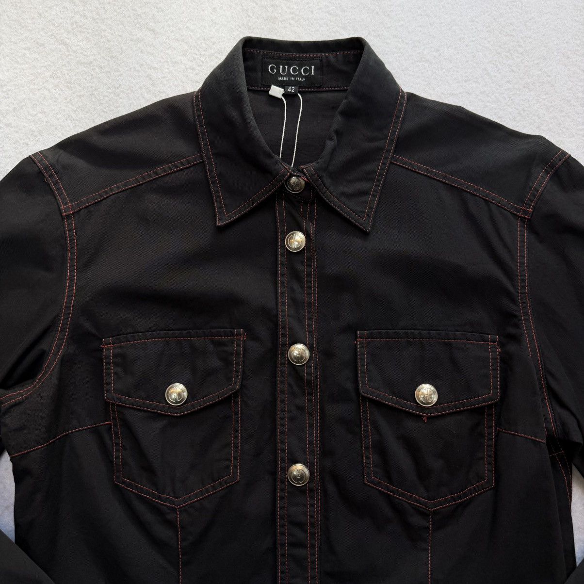 Gucci GUCCl By Tom Ford 1996 Redline Stitch Utility Jacket Size M / US 6-8 / IT 42-44 - 2 Thumbnail