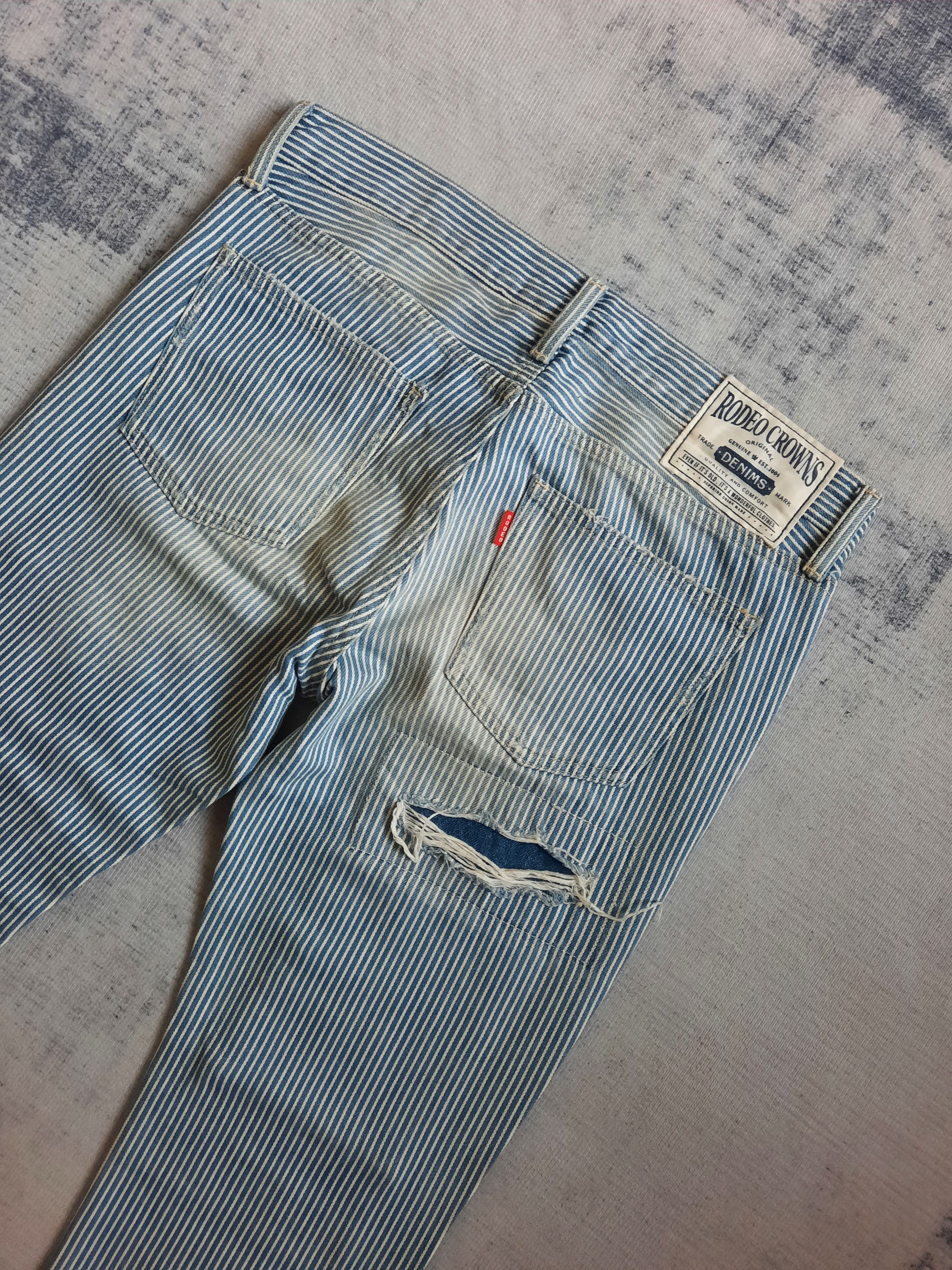 If Six Was Nine 🔱 Radeo crowns hickory stripes patch distressed pants Size US 30 / EU 46 - 4 Thumbnail