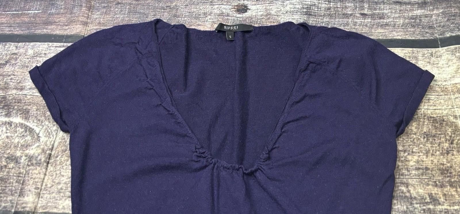 Gucci Gucci Top Womens Small Virgin Fleece Wool Ruched Scoop Neck Size S / US 4 / IT 40 - 5 Thumbnail