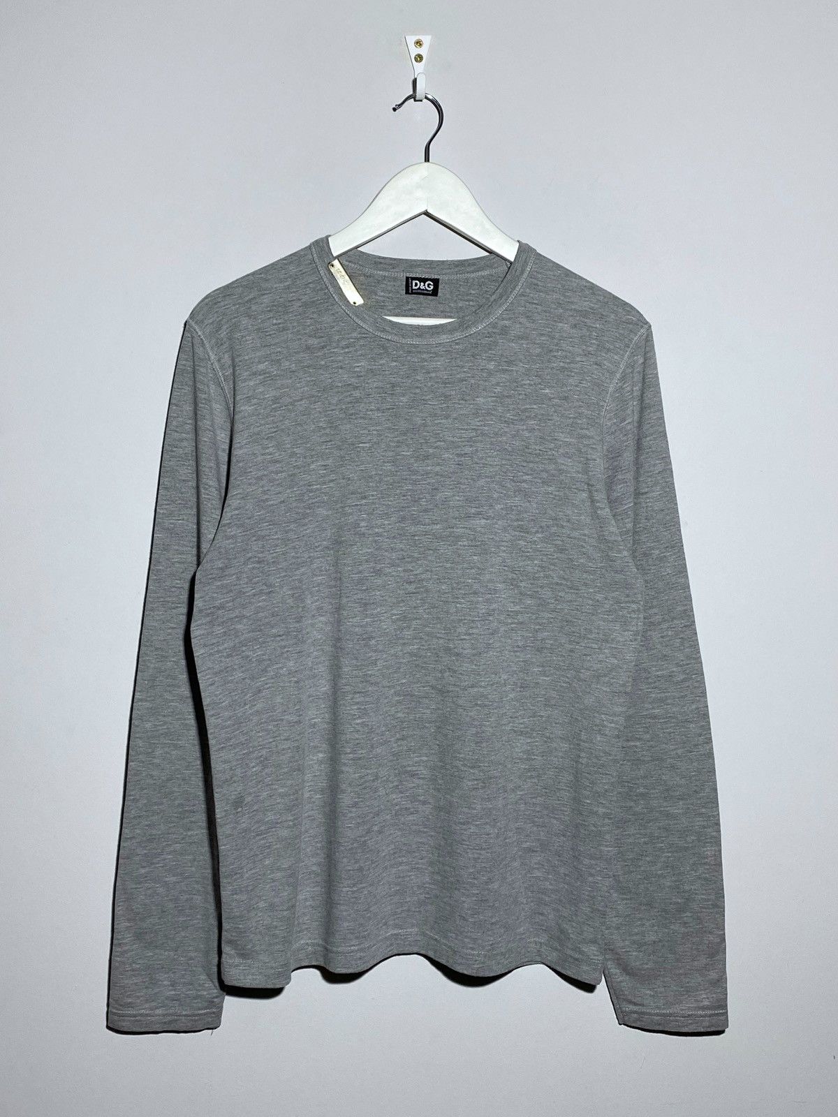 🔥 Y2K D&G GREY LONGSLEEVE METAL LOGO MILAN RUNWAY VIBES