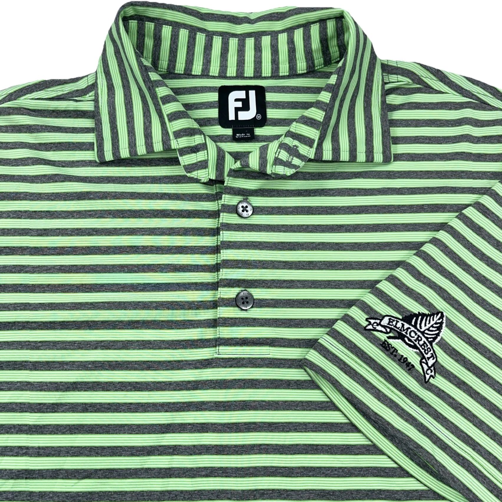 Footjoy FootJoy Polo Shirt Men M Green Striped Performance Golf Activewear Casual Travel Size US M / EU 48-50 / 2 - 2 Thumbnail