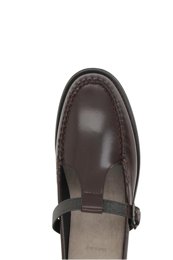 Brunello Cucinelli o1B3y1r0426 Brushed Leather Mules in Brown Size US 7 / IT 37 - 2 Thumbnail