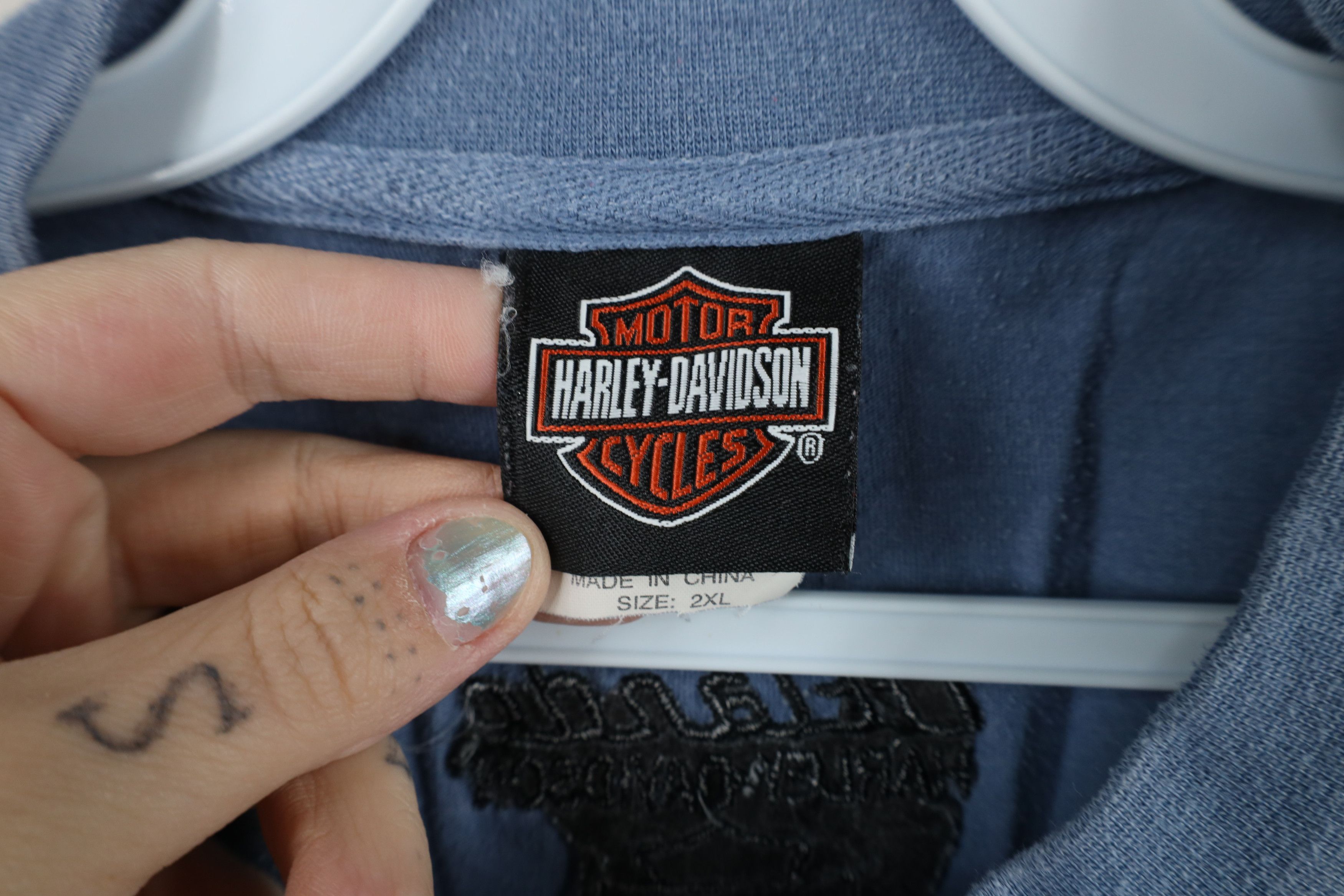 Harley Davidson × Vintage Vintage Harley Davidson Out Orlando Florida T-Shirt Blue Size US XXL / EU 58 / 5 - 7 Thumbnail