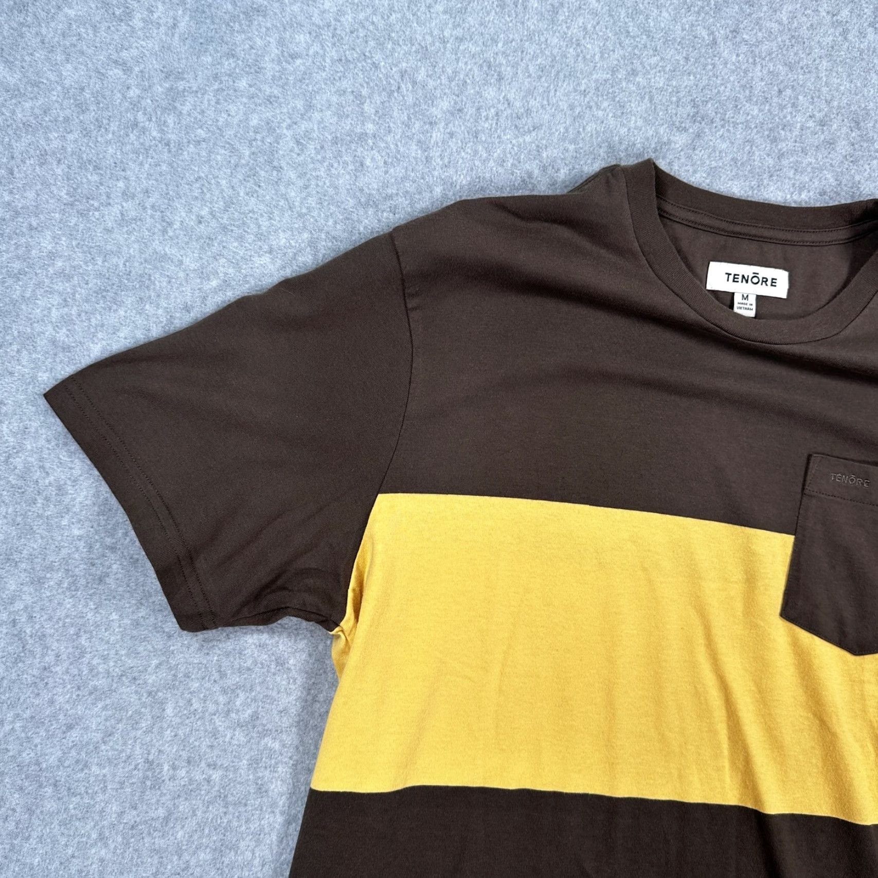 Vintage Tenore Shirt Mens M Brown Yellow Stripe Pocket Crewneck Short Sleeve Tee Size US M / EU 48-50 / 2 - 5 Thumbnail