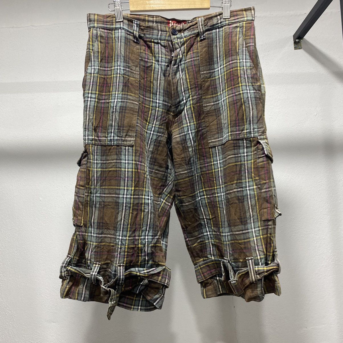 Hysteric Glamour Sick☠️ Batsu Plaid 3q Pants Punk Bondage 90s Hysteric Size US 31 - 3 Thumbnail