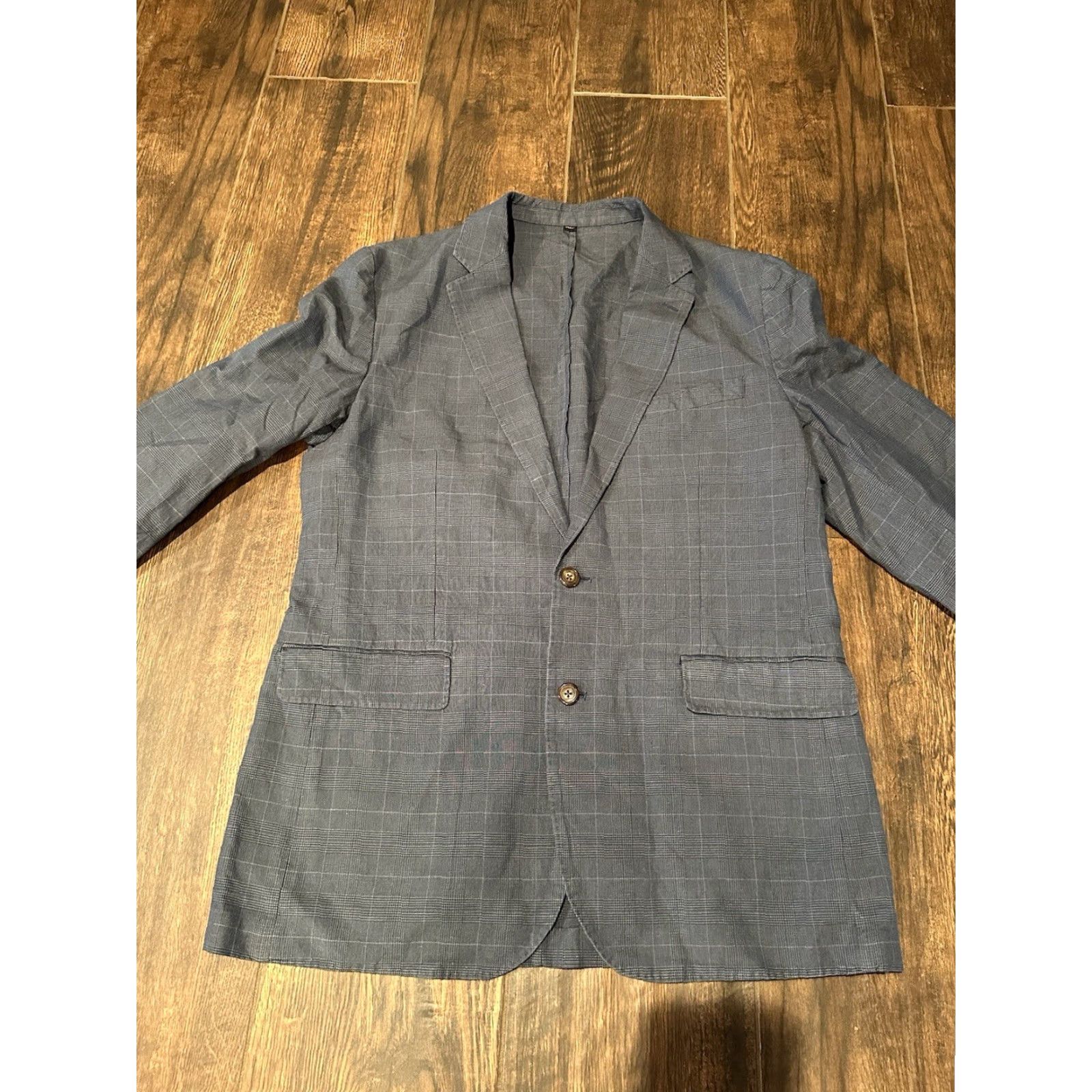 J.Crew NWT J.CREW Sport Coat Plaid Linen Blend Unlined 42L Blue Men's 42L Sports Coat Size US XS / EU 42 / 0 - 4 Thumbnail