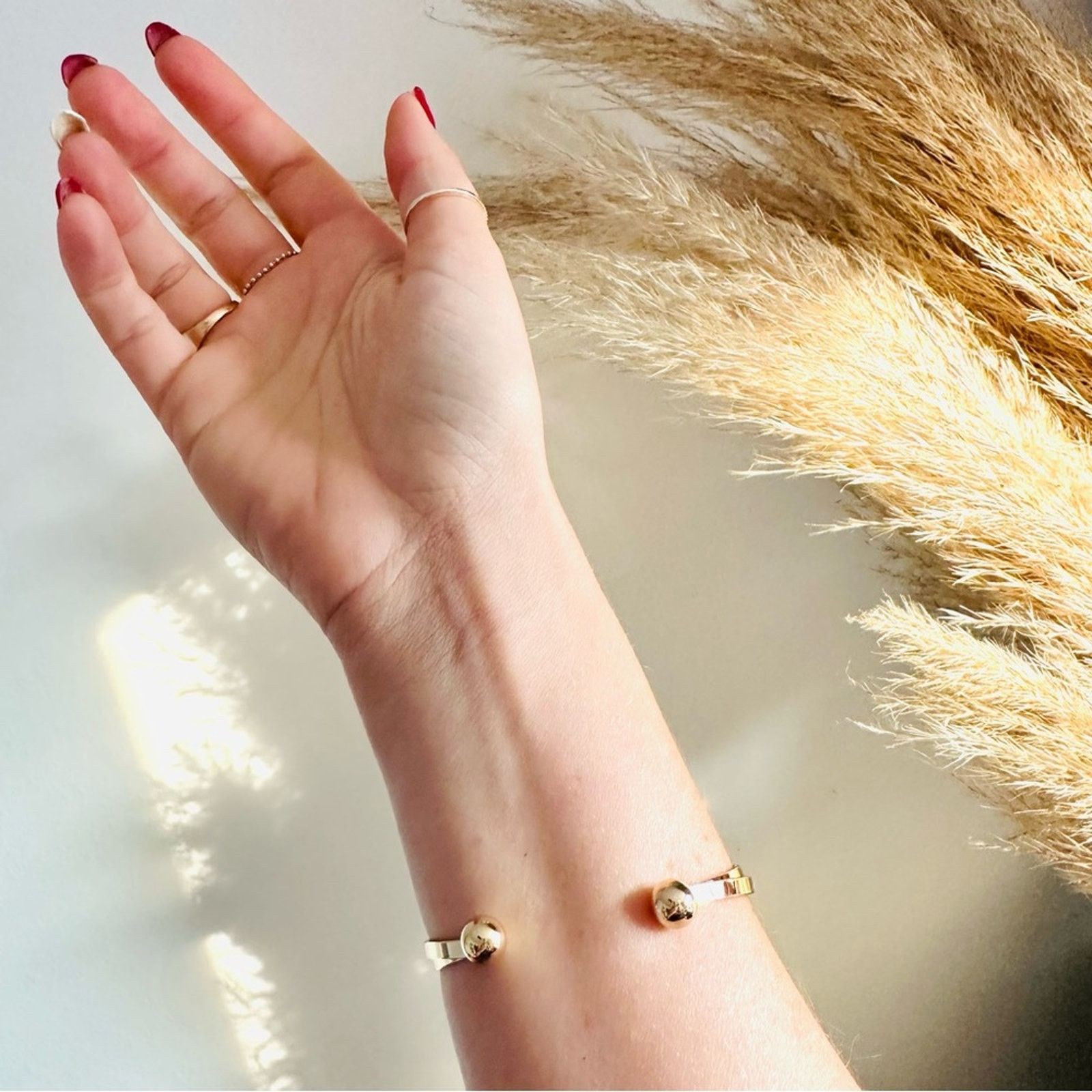 Nordstrom NEW NORDSTROM Duo Double Slim Band Bracelet Bangle Cuff Size ONE SIZE - 9 Thumbnail