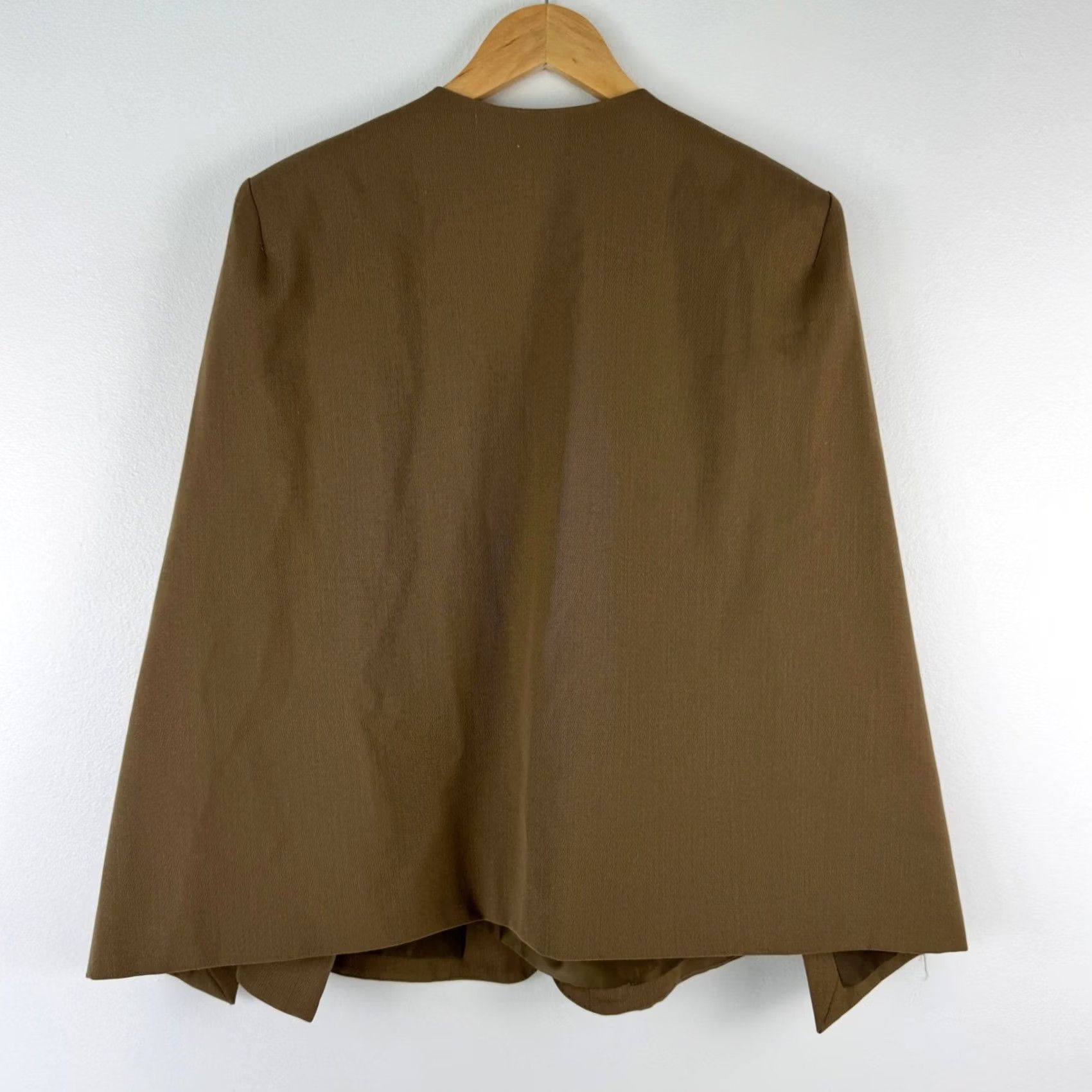 Vintage VINTAGE Alberto Makali Cape Blazer Jacket Brown L 100% Wool Open Front Womens Size L / US 10 / IT 46 - 2 Thumbnail